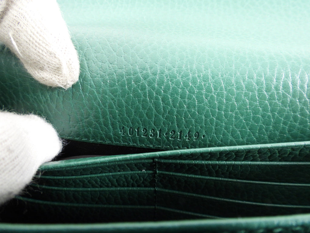 Gucci Green Dionysus Strass Wallet on Chain Crossbody Bag