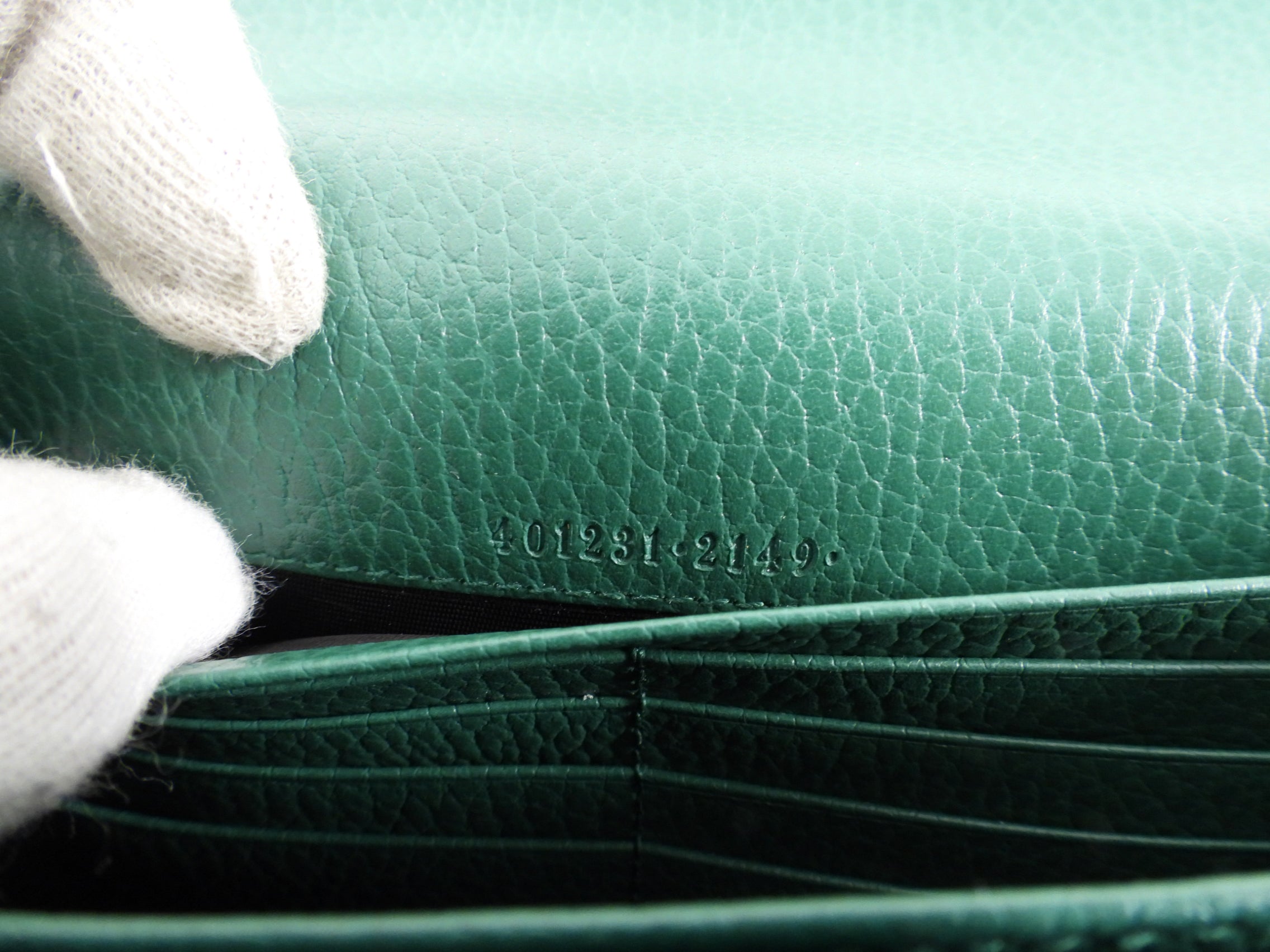 Gucci Green Dionysus Strass Wallet on Chain Crossbody Bag