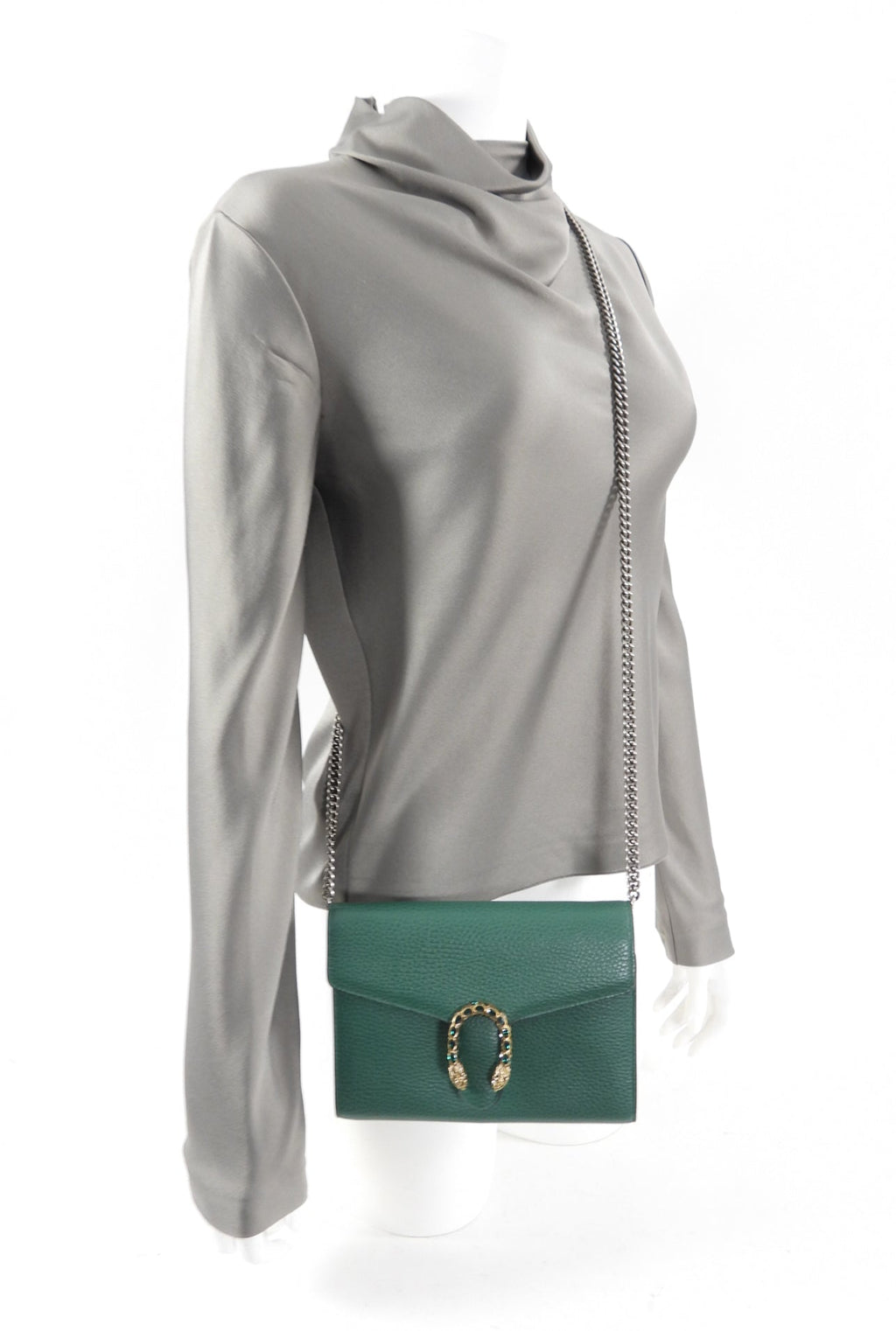 Gucci Green Dionysus Strass Wallet on Chain Crossbody Bag