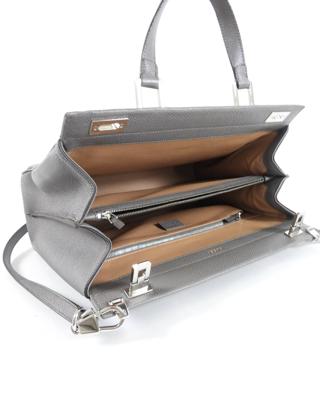 Gucci Grey Leather Large Zumi Tote Bag