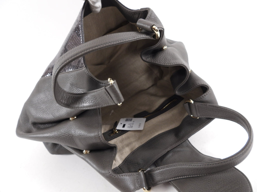 Gucci Grey Greenwich Python Hobo Bag