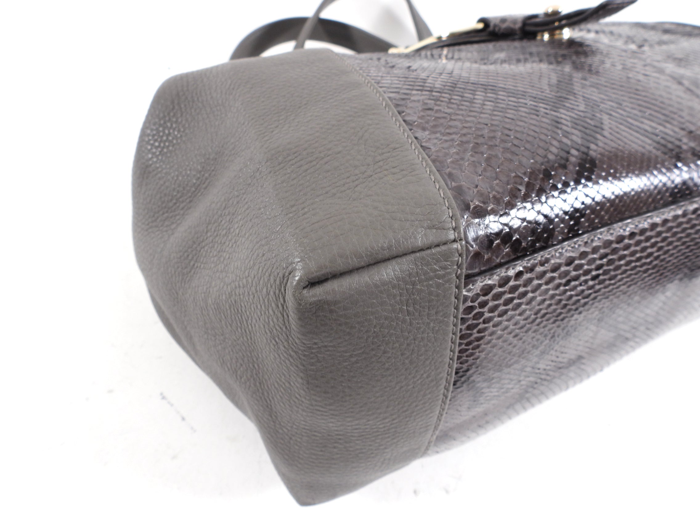 Gucci Grey Greenwich Python Hobo Bag