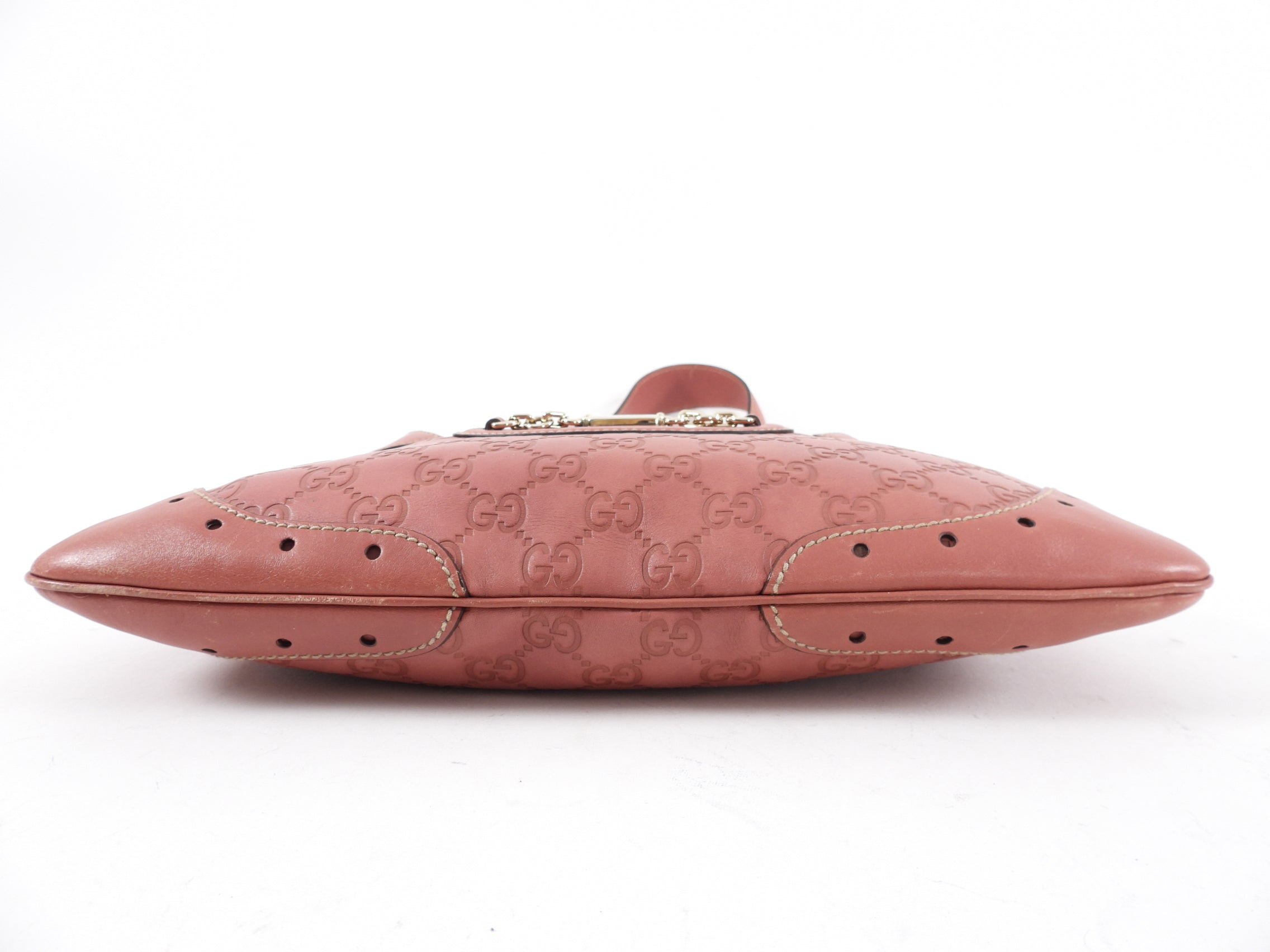 Gucci Quartz Rose Leather Guccissima Hobo Bag