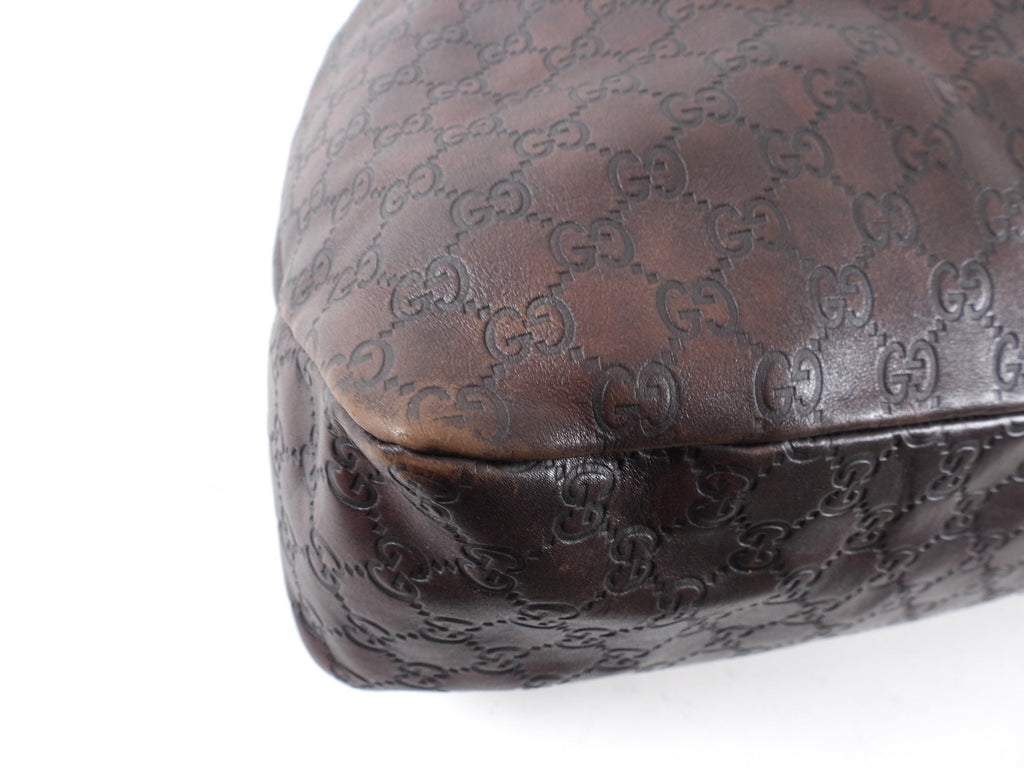 Gucci Guccissima Large Leather Horsebit Hobo Bag