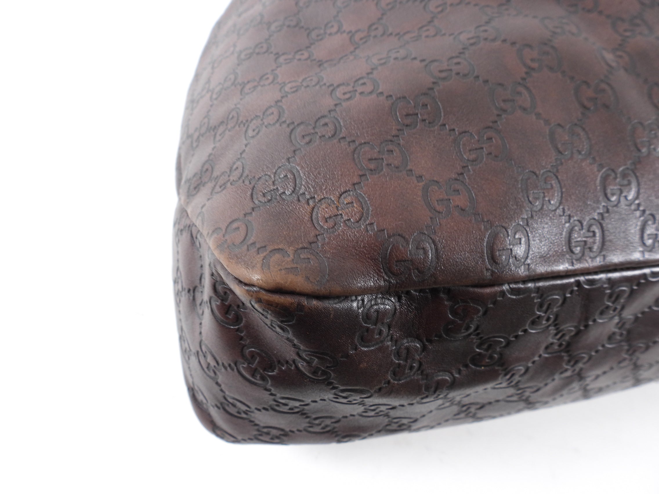 Gucci Guccissima Large Leather Horsebit Hobo Bag