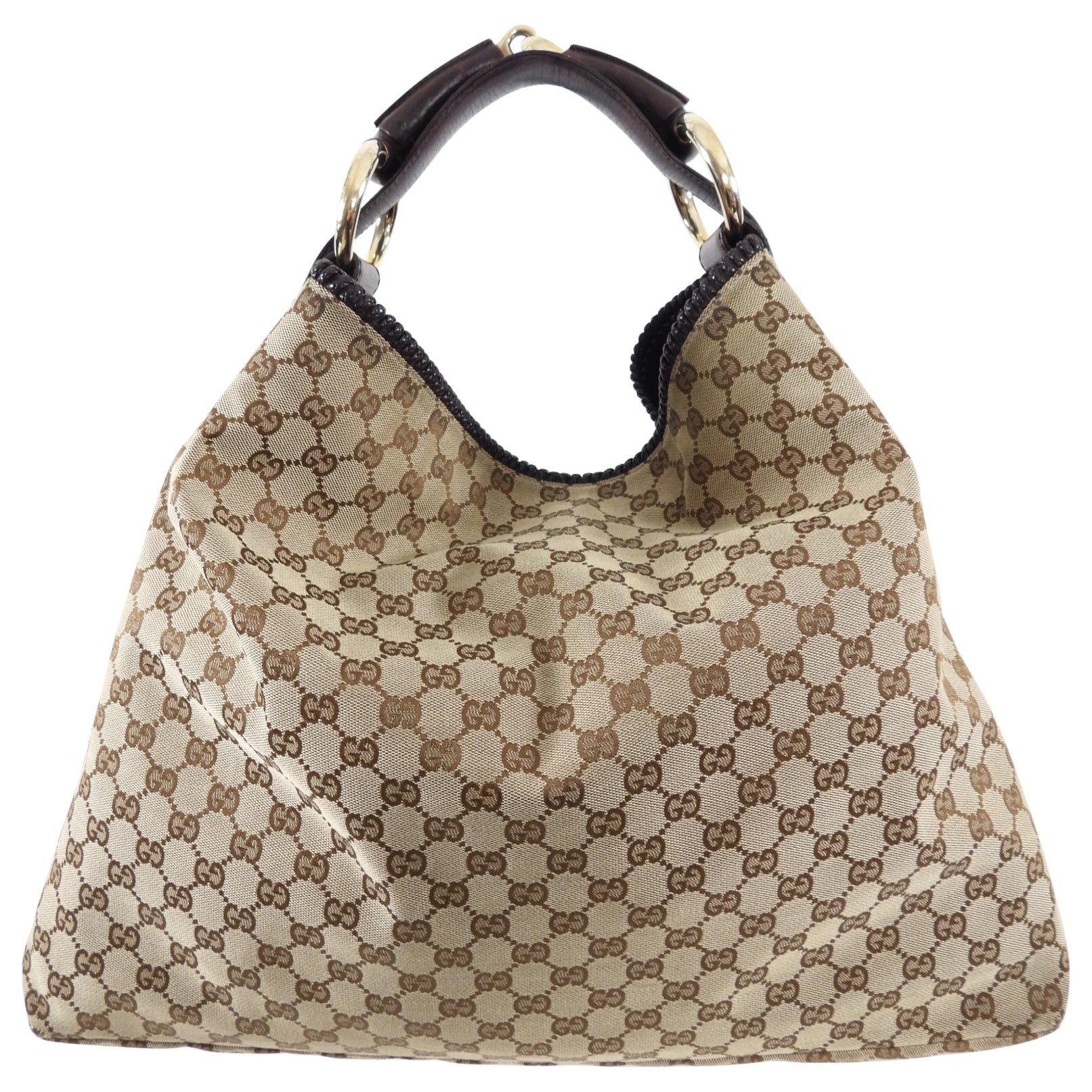 Gucci Monogram Canvas Horsebit Hobo XL Bag
