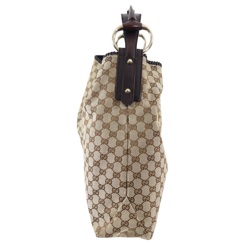 Gucci Monogram Canvas Horsebit Hobo XL Bag