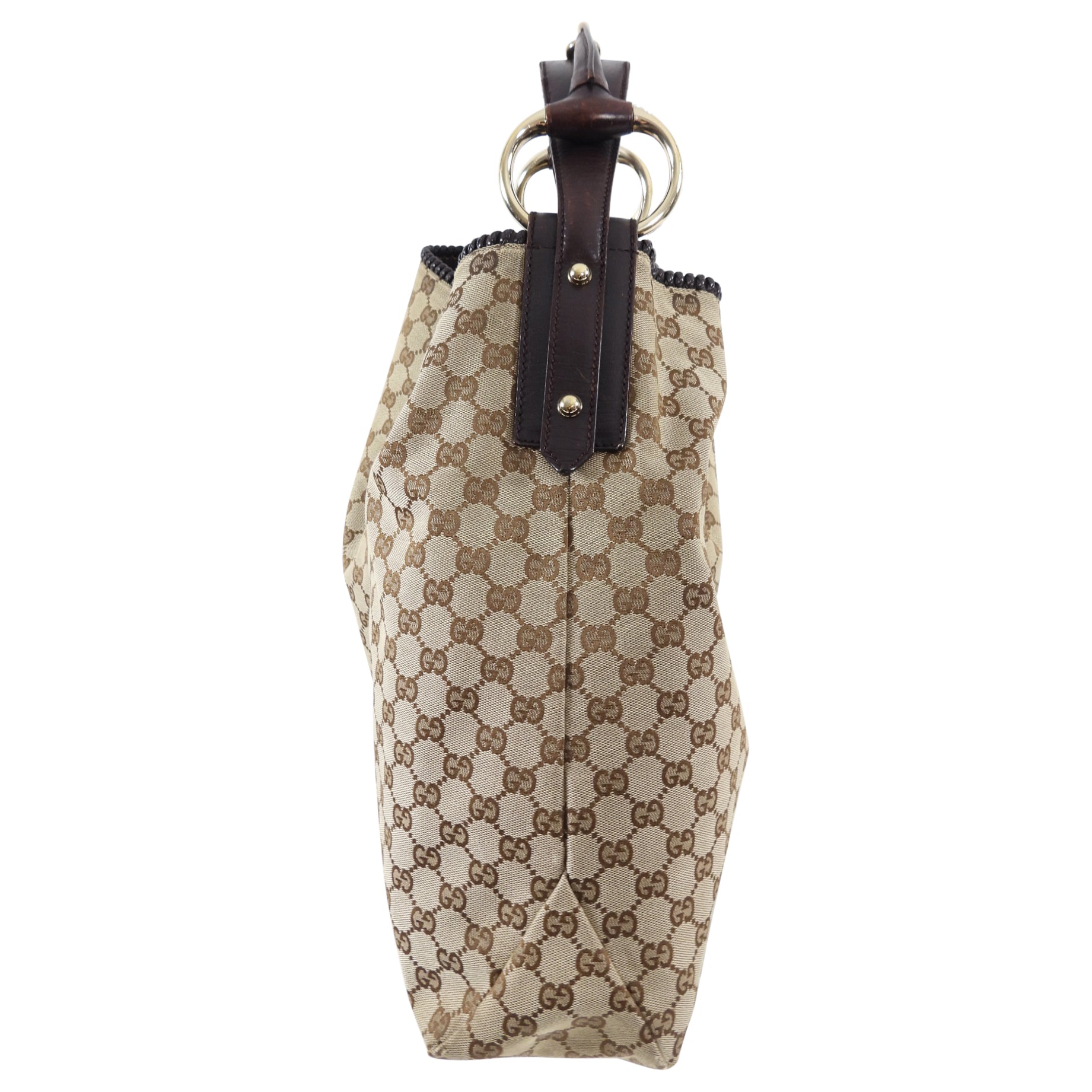 Gucci Monogram Canvas Horsebit Hobo XL Bag