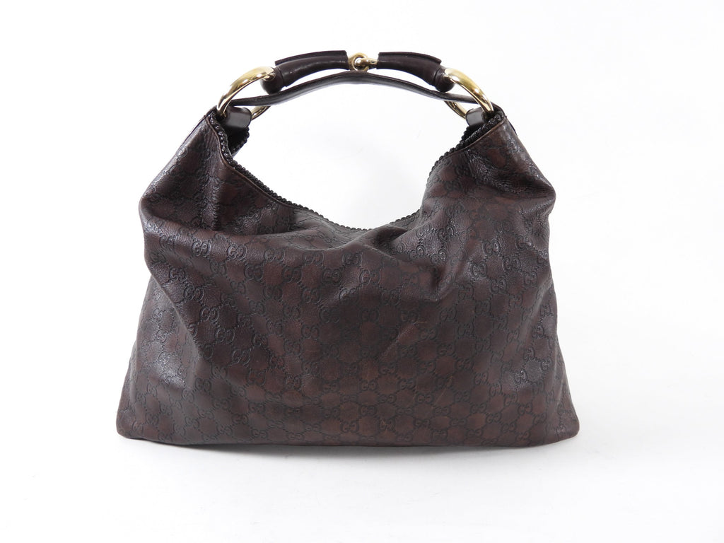 Gucci Guccissima Large Leather Horsebit Hobo Bag