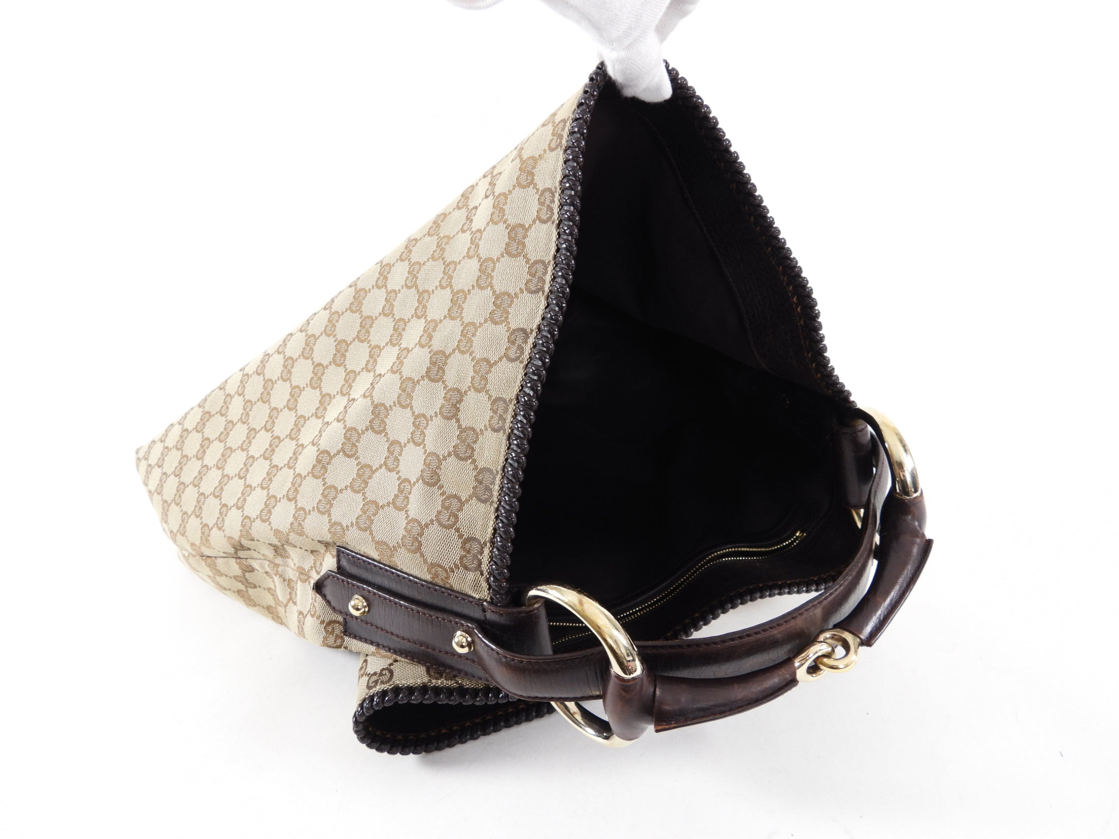 Gucci Monogram Canvas Horsebit Hobo XL Bag