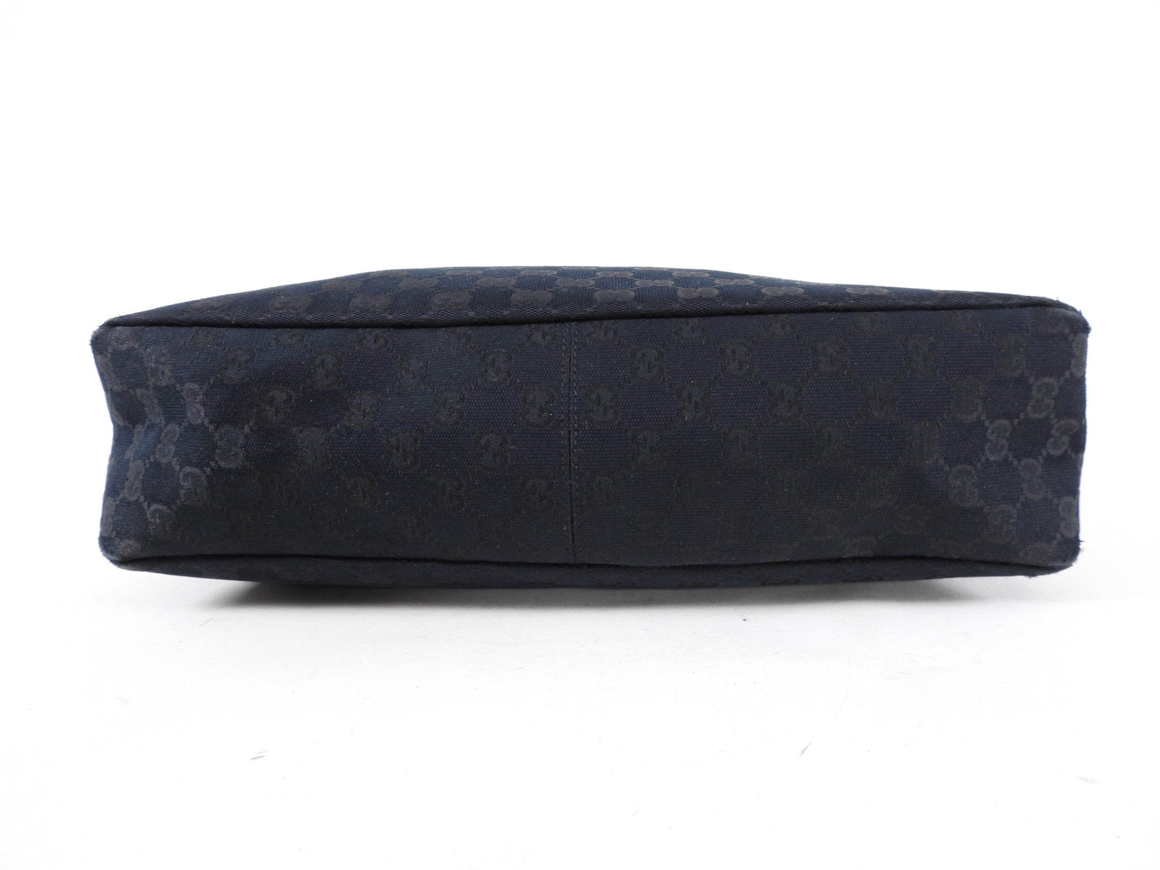 Gucci Black Monogram Canvas Horsebit Hobo Bag