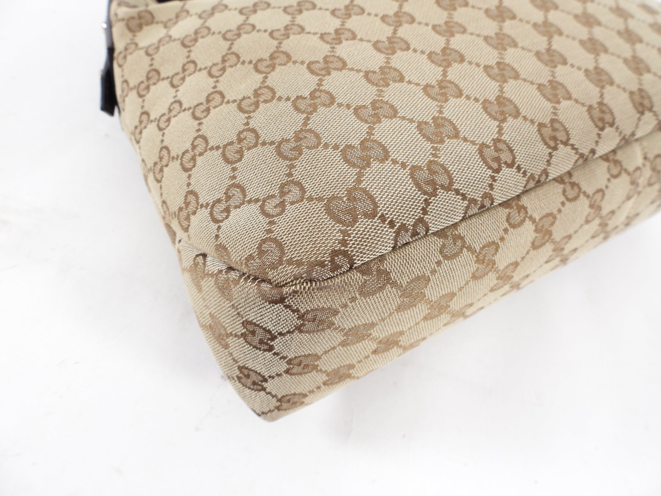 Gucci Brown Monogram Horsebit Medium Hobo Bag