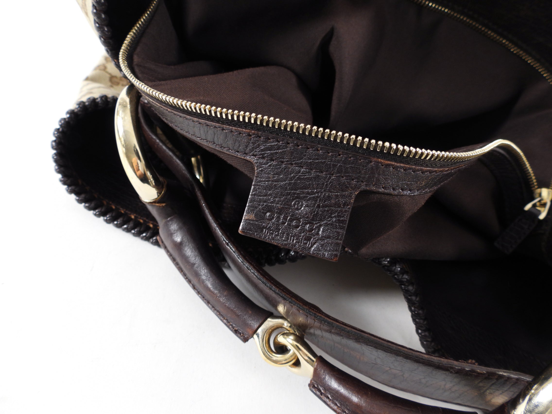 Gucci Monogram Canvas Horsebit Hobo XL Bag