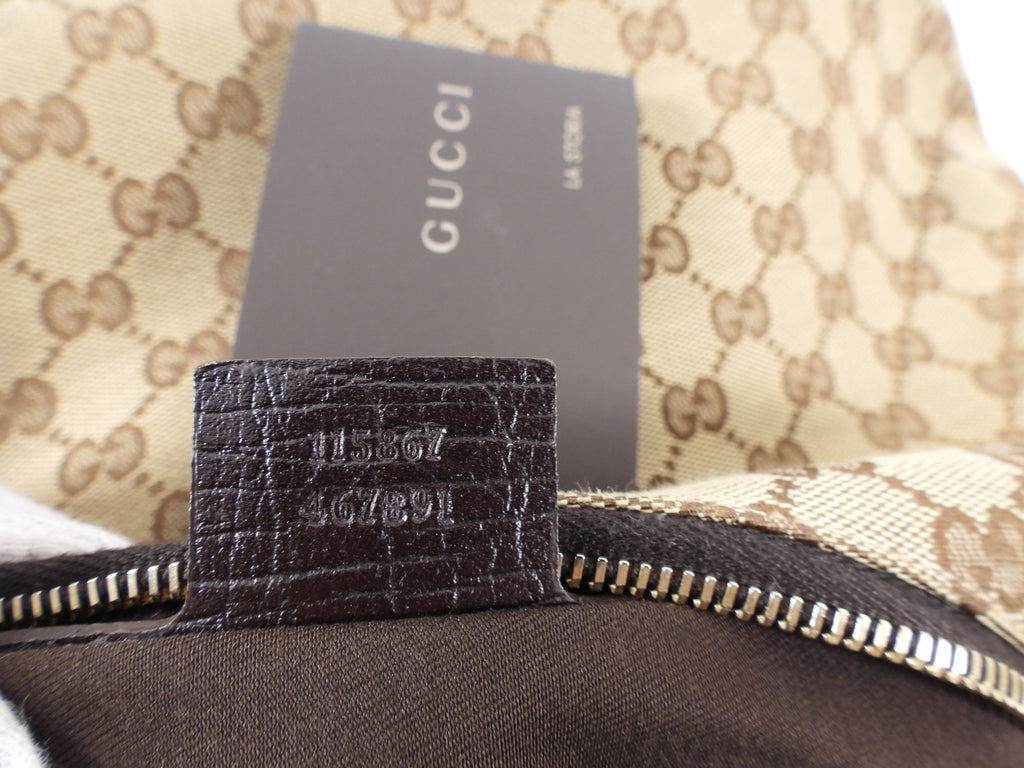 Gucci Brown Monogram Horsebit Medium Hobo Bag