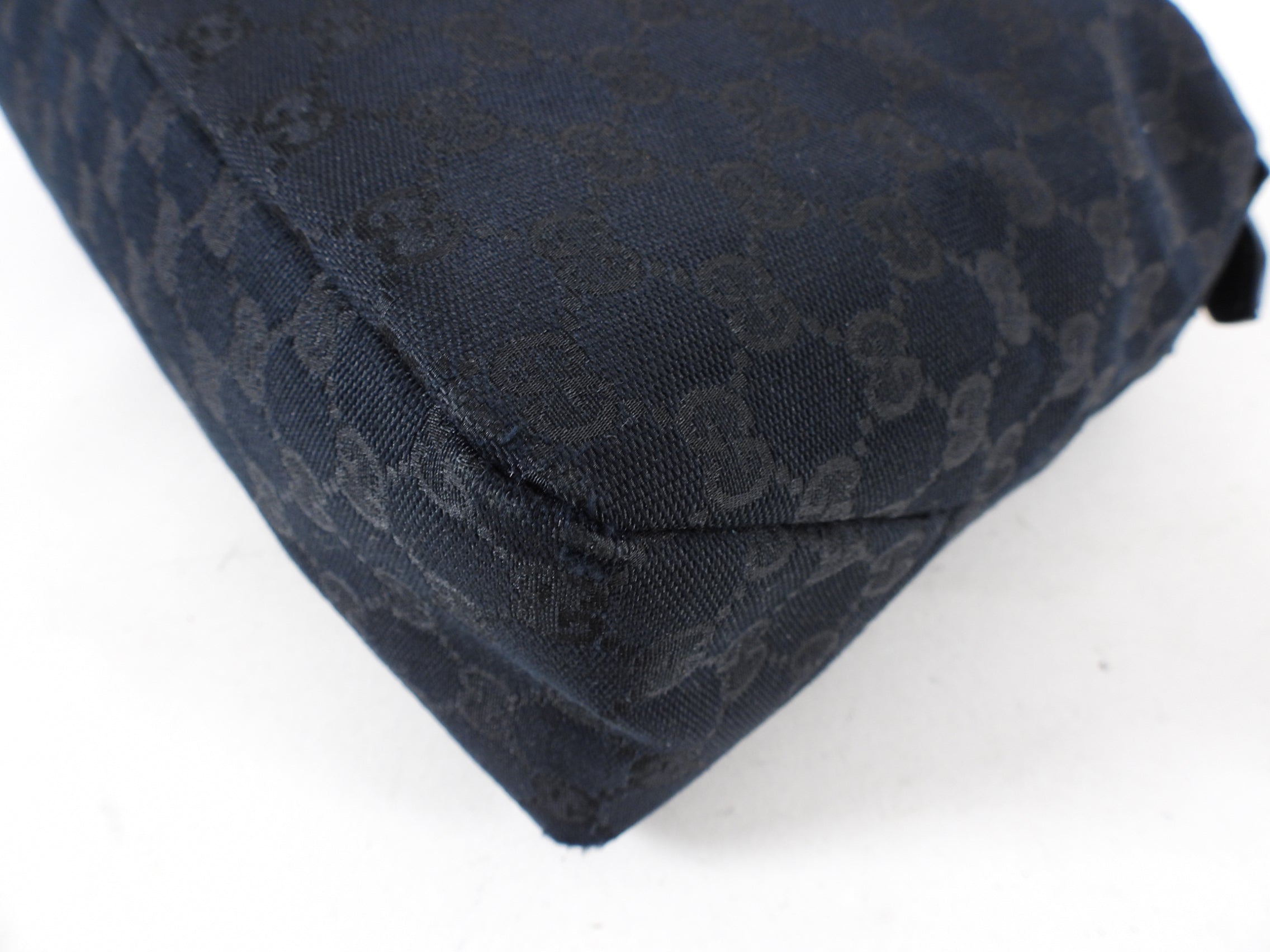 Gucci Black Monogram Canvas Horsebit Hobo Bag