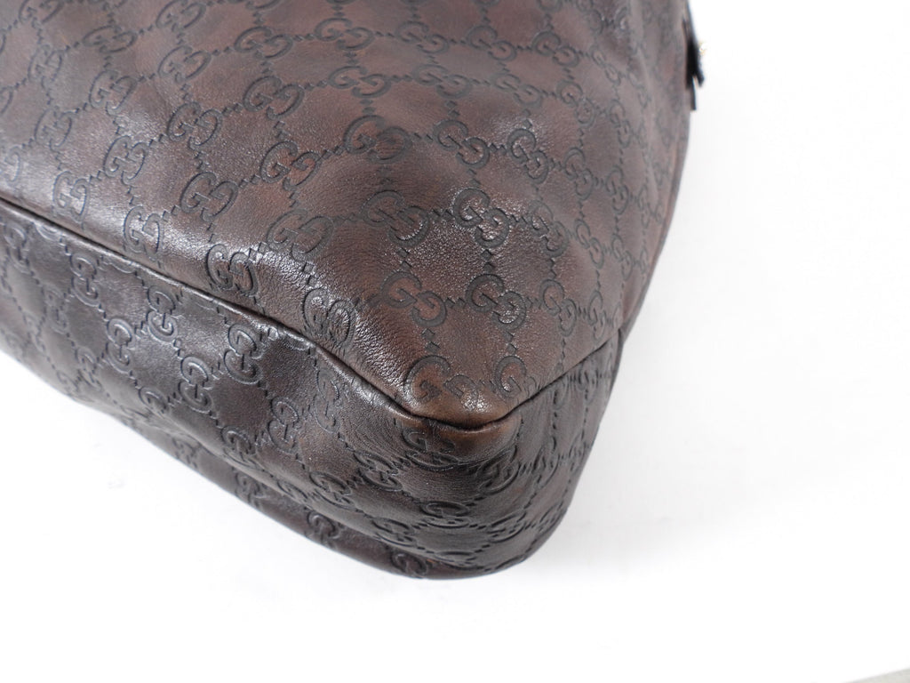 Gucci Guccissima Large Leather Horsebit Hobo Bag
