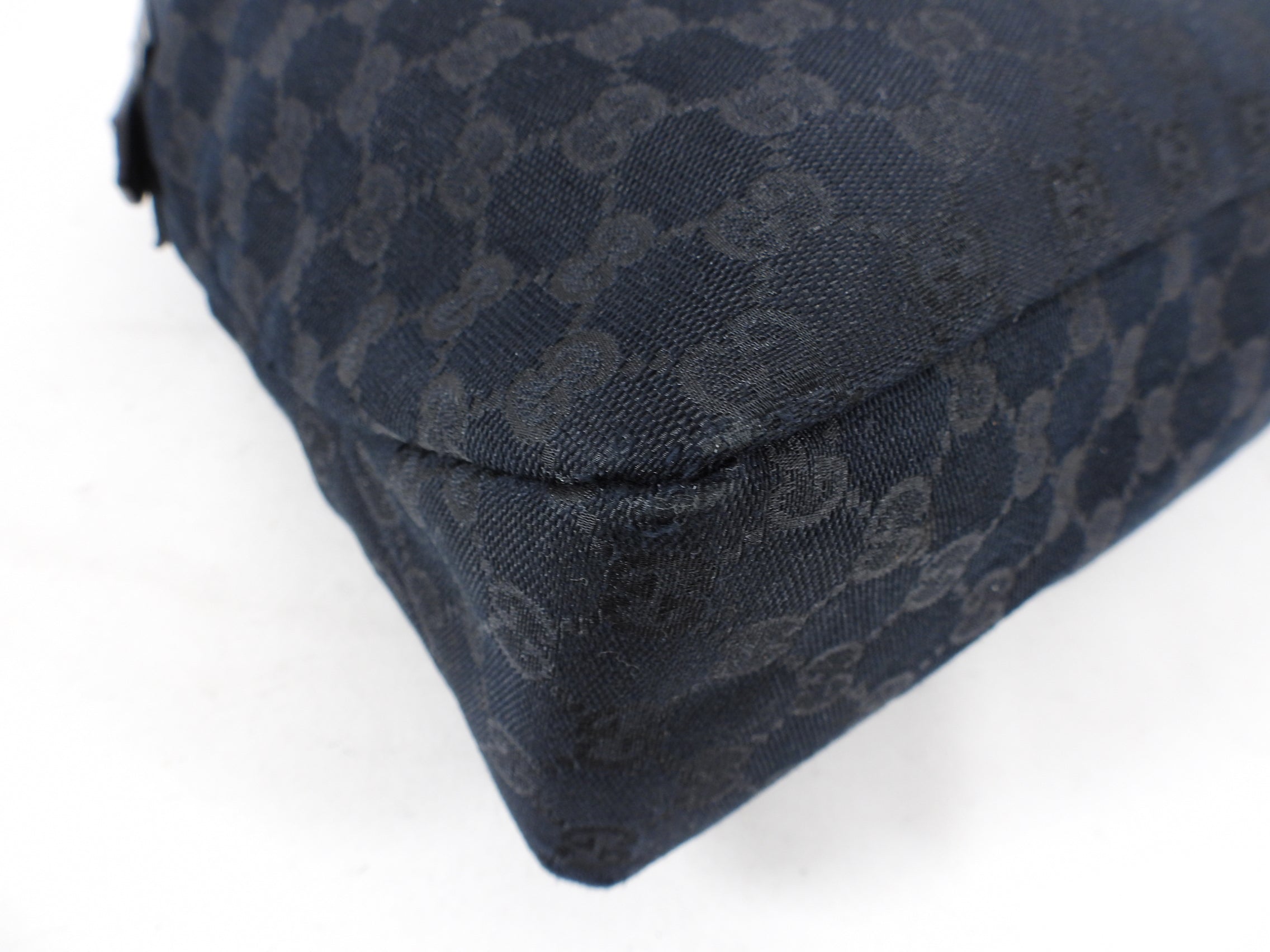 Gucci Black Monogram Canvas Horsebit Hobo Bag