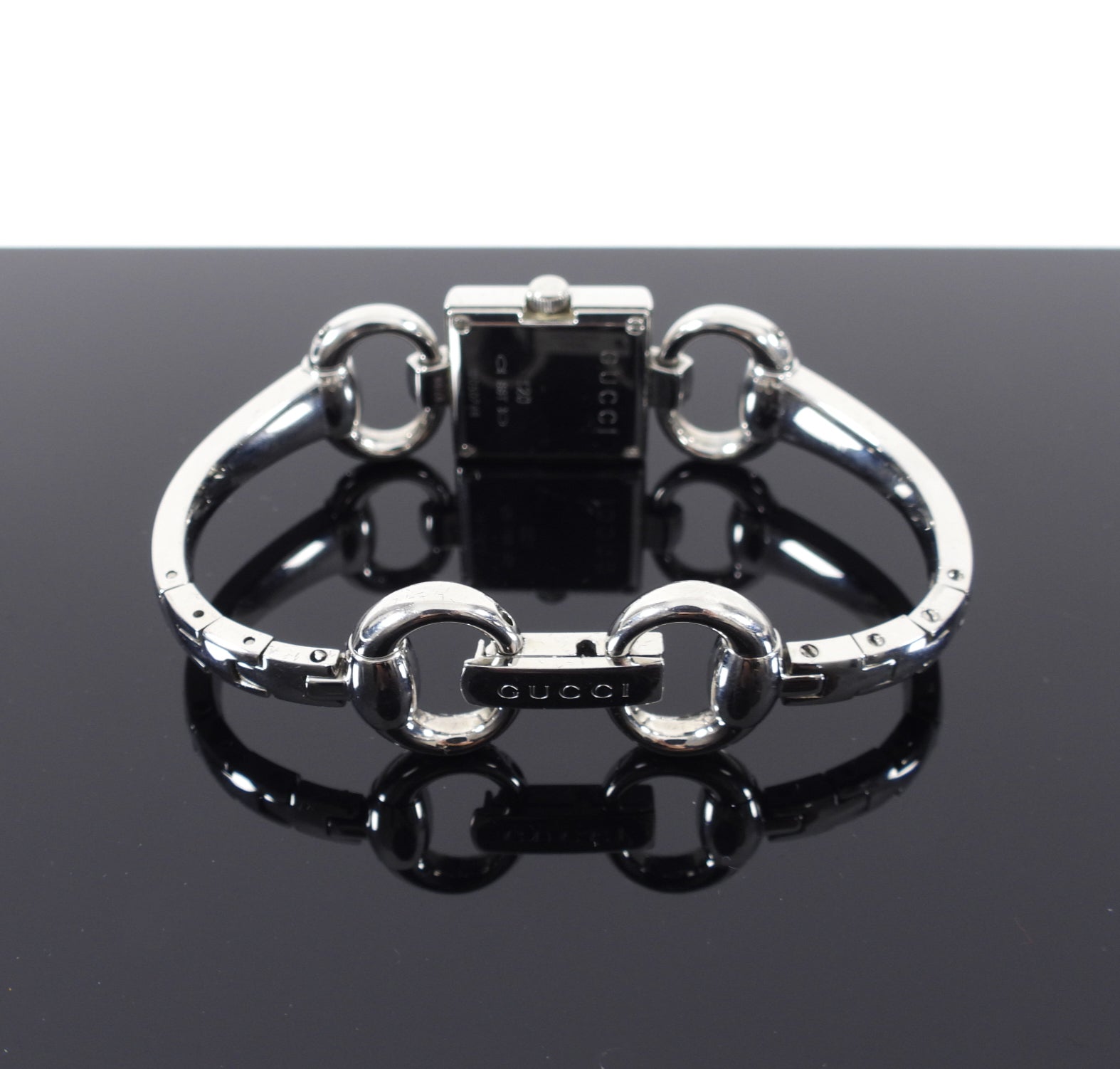 Gucci Tornabuoni Silver Horsebit Bracelet Watch 120