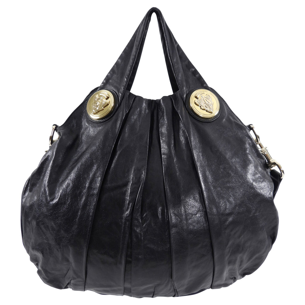 Gucci Black Leather Hysteria Hobo Two-Way Bag
