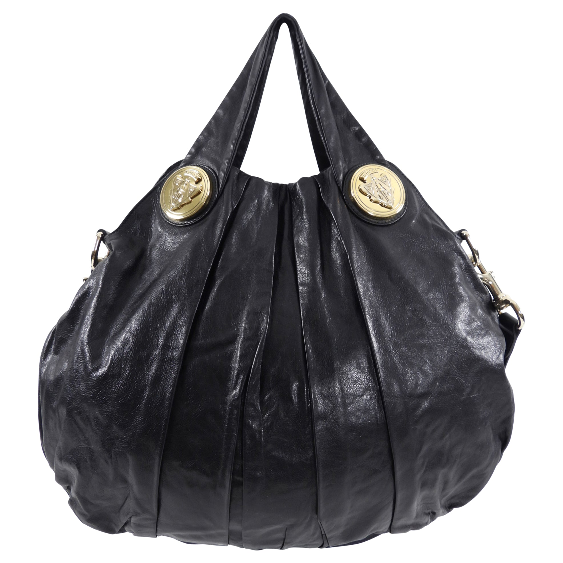 Gucci Black Leather Hysteria Hobo Two-Way Bag