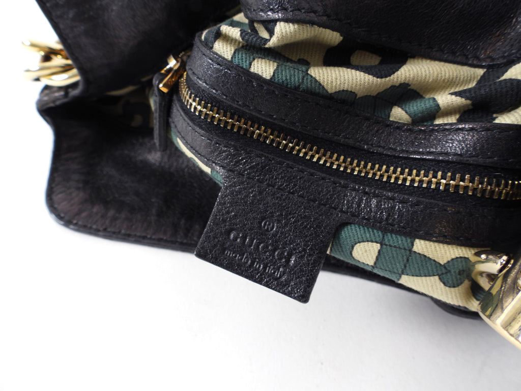 Gucci Black Indy Baboushka Medium Hobo Bamboo Tassel Bag