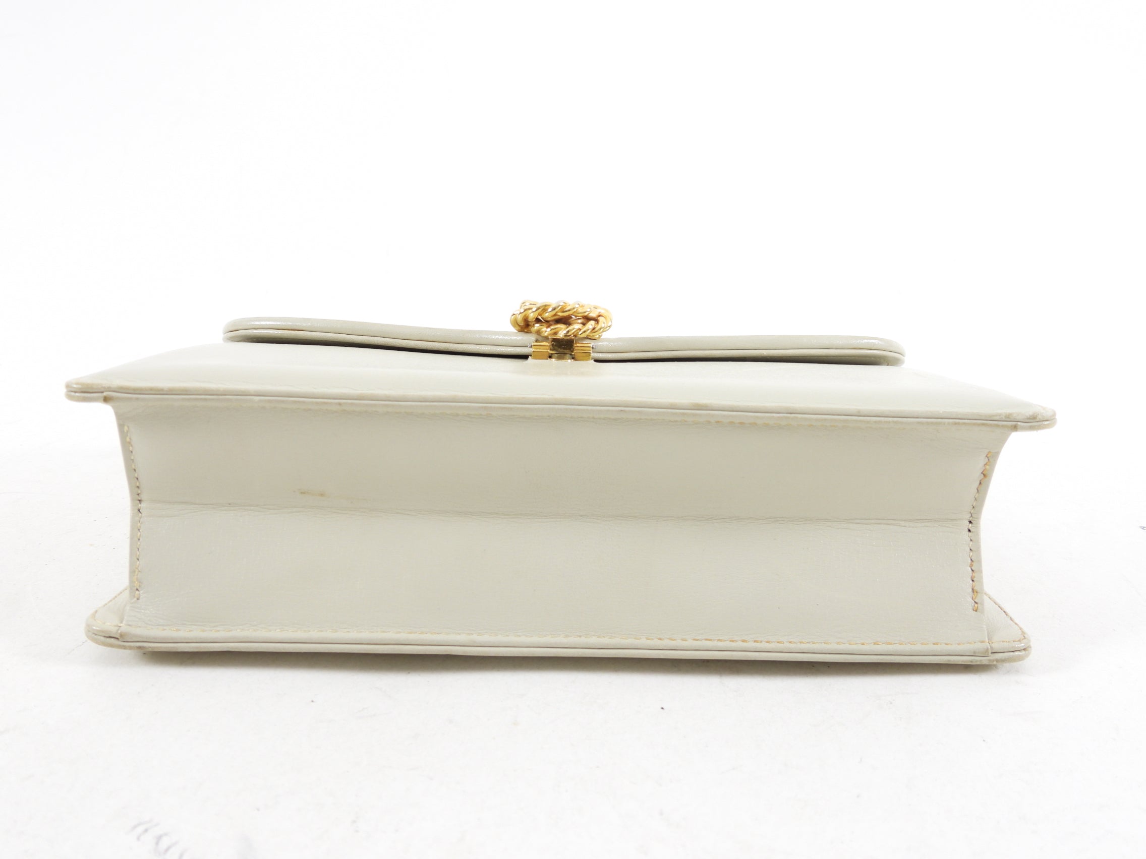 Gucci Vintage 1950's Small Light Grey Chain Bag