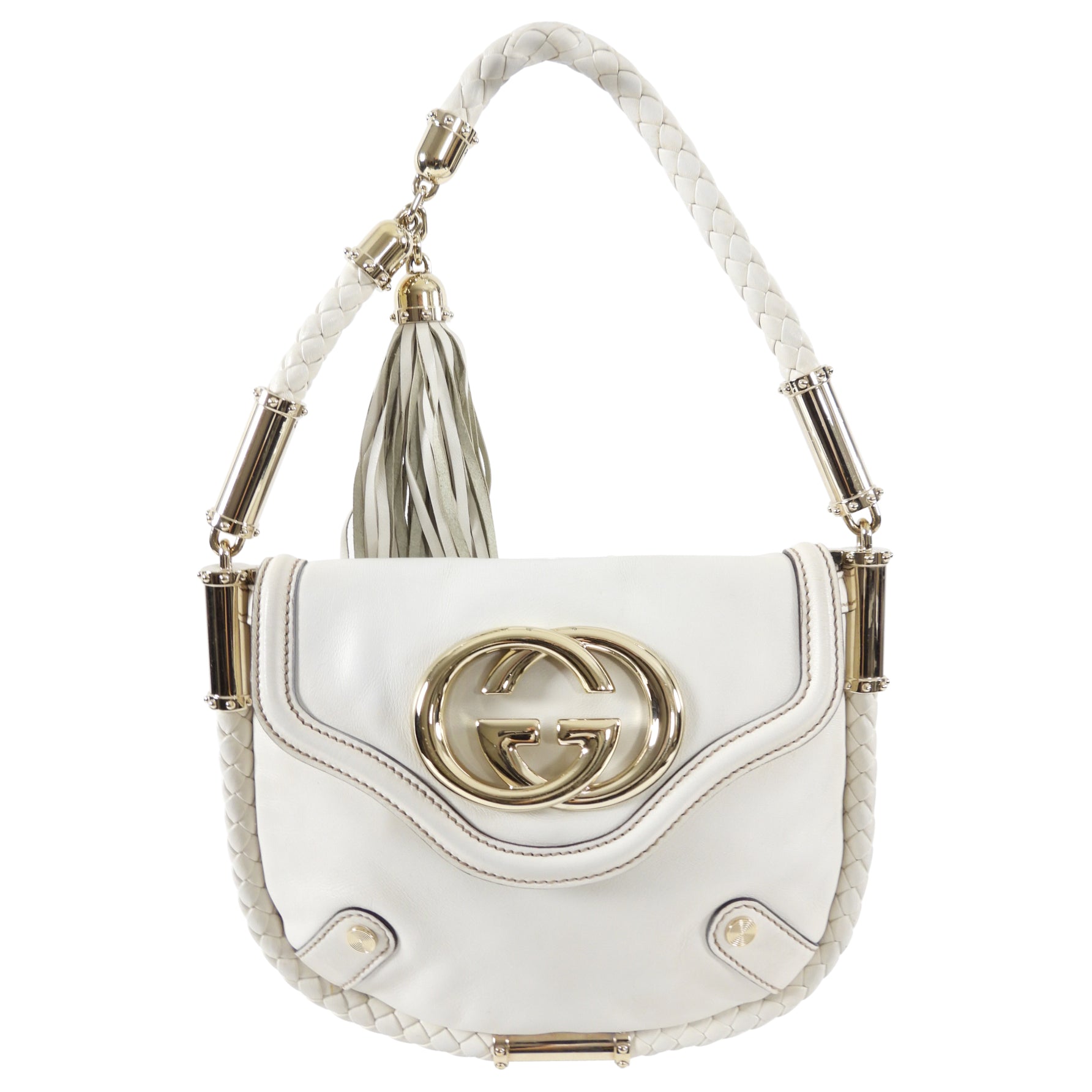 Gucci Small Ivory Britt Tassel Bag