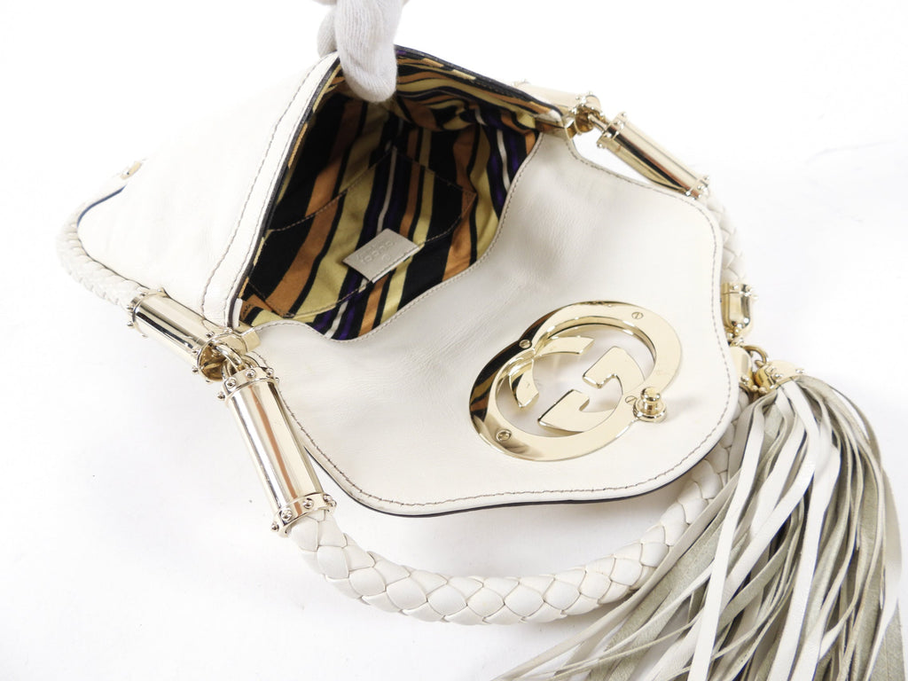 Gucci Small Ivory Britt Tassel Bag