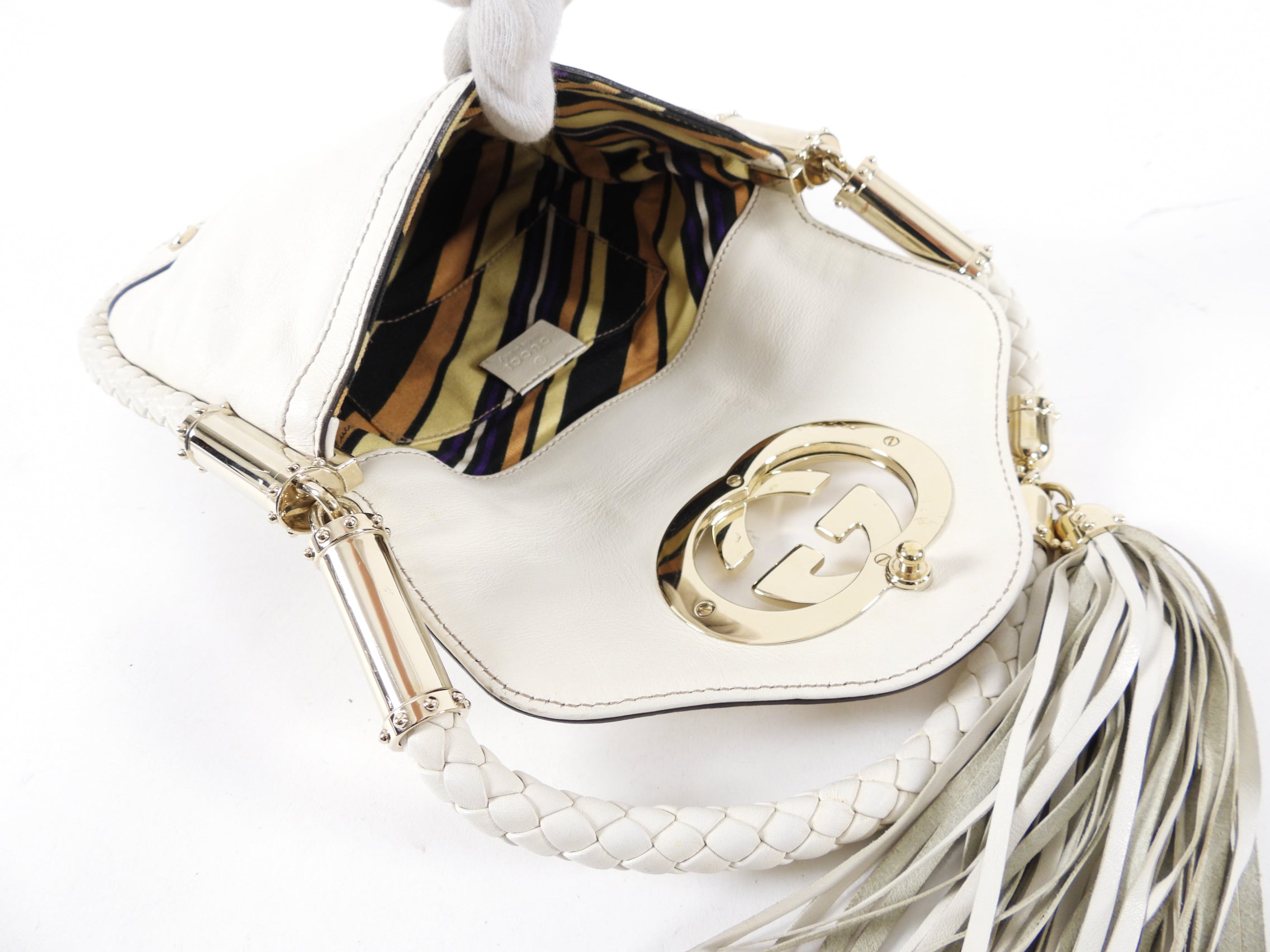 Gucci Small Ivory Britt Tassel Bag
