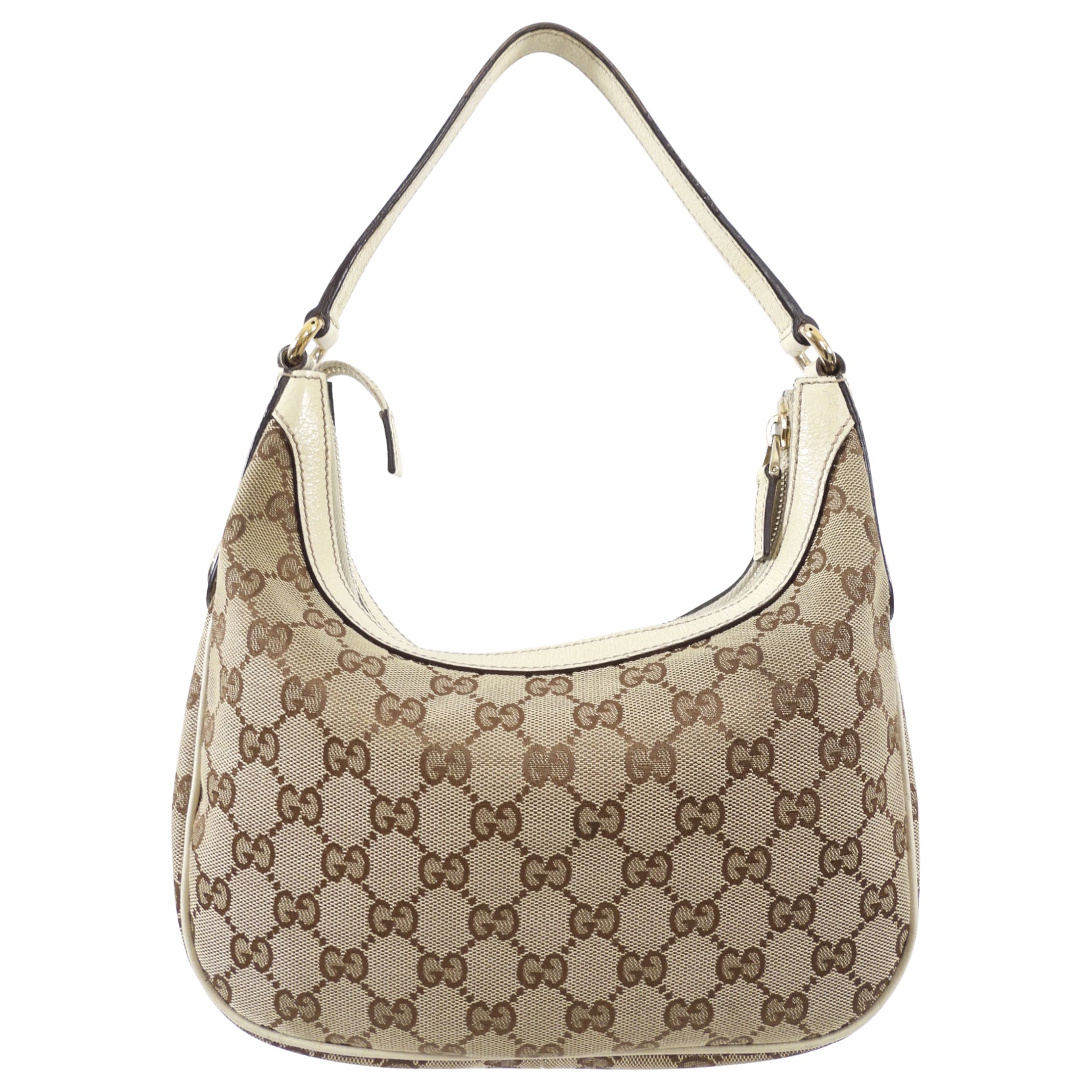 Gucci Ivory Small Monogram Canvas Hobo Bag
