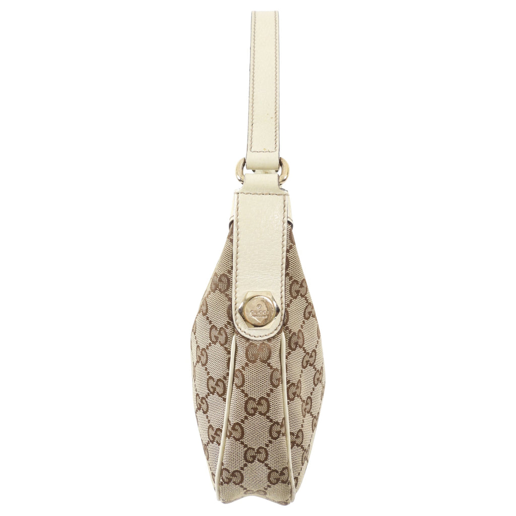Gucci Ivory Small Monogram Canvas Hobo Bag