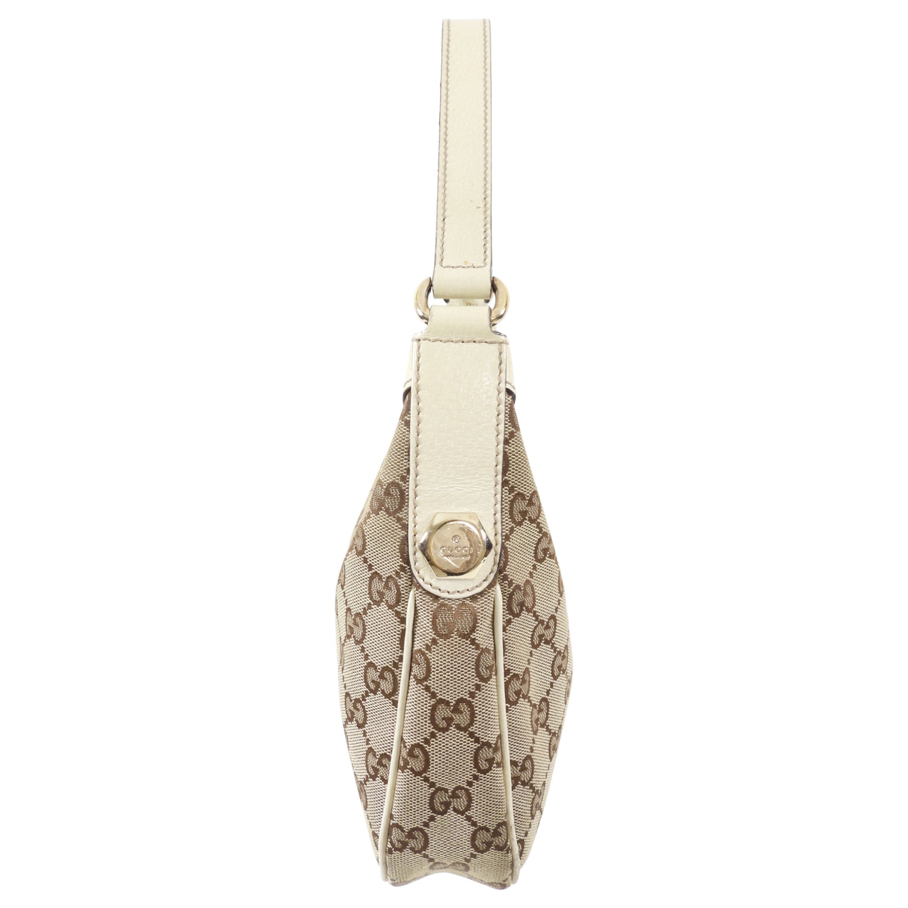 Gucci Ivory Small Monogram Canvas Hobo Bag