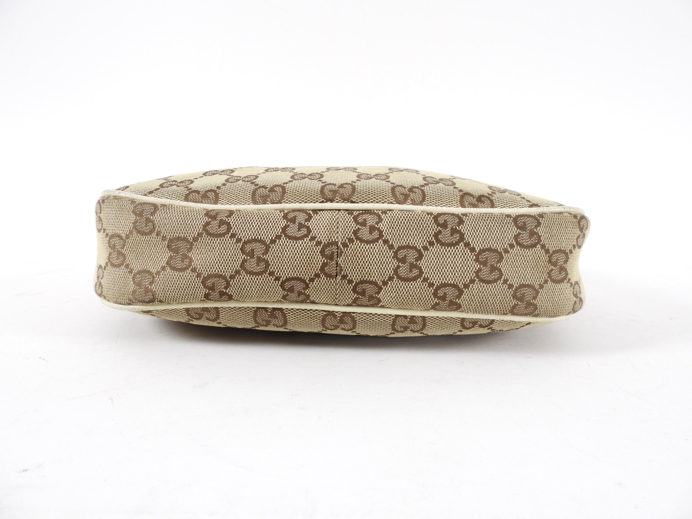 Gucci Ivory Small Monogram Canvas Hobo Bag