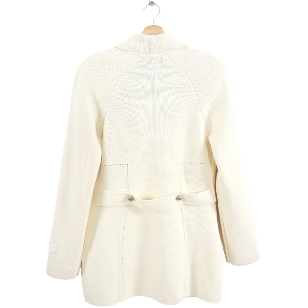Gucci Ivory Wool Knit Jersey Sweater Jacket - L (8/10)