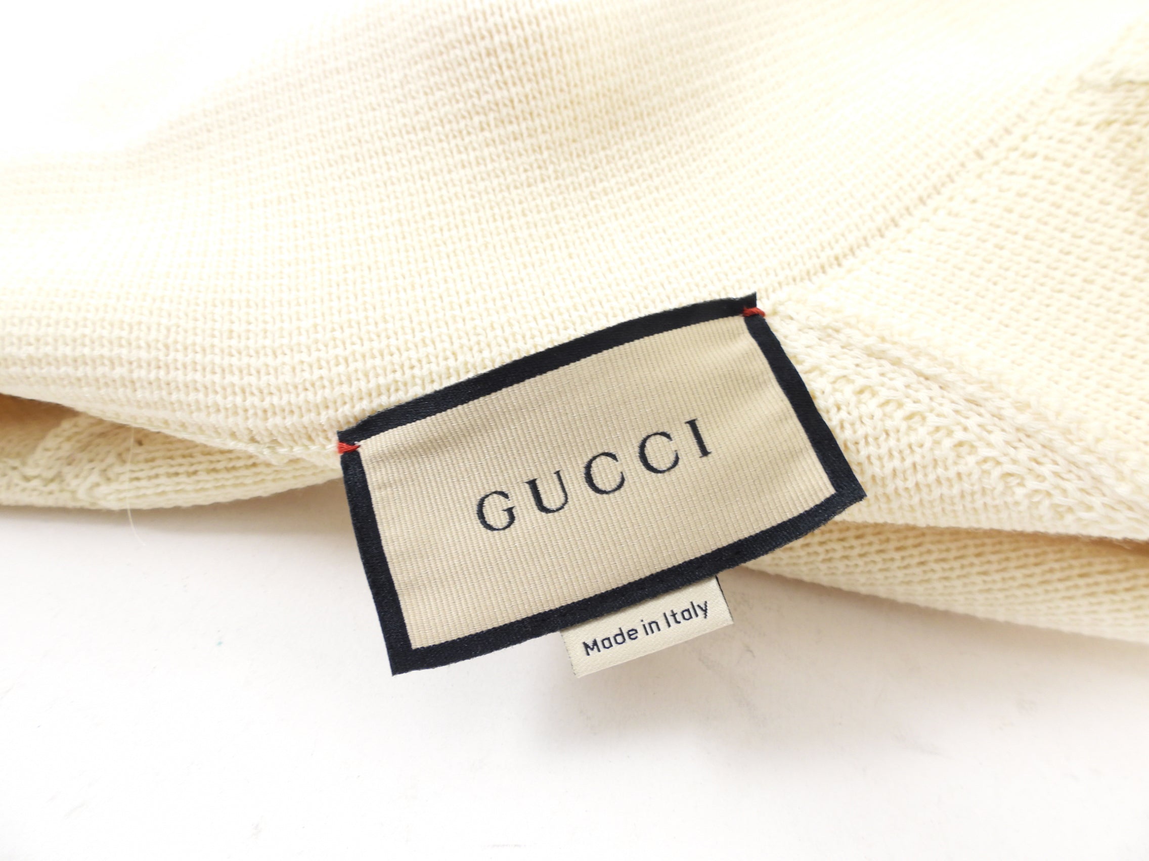 Gucci Ivory Wool Knit Jersey Sweater Jacket - L (8/10)