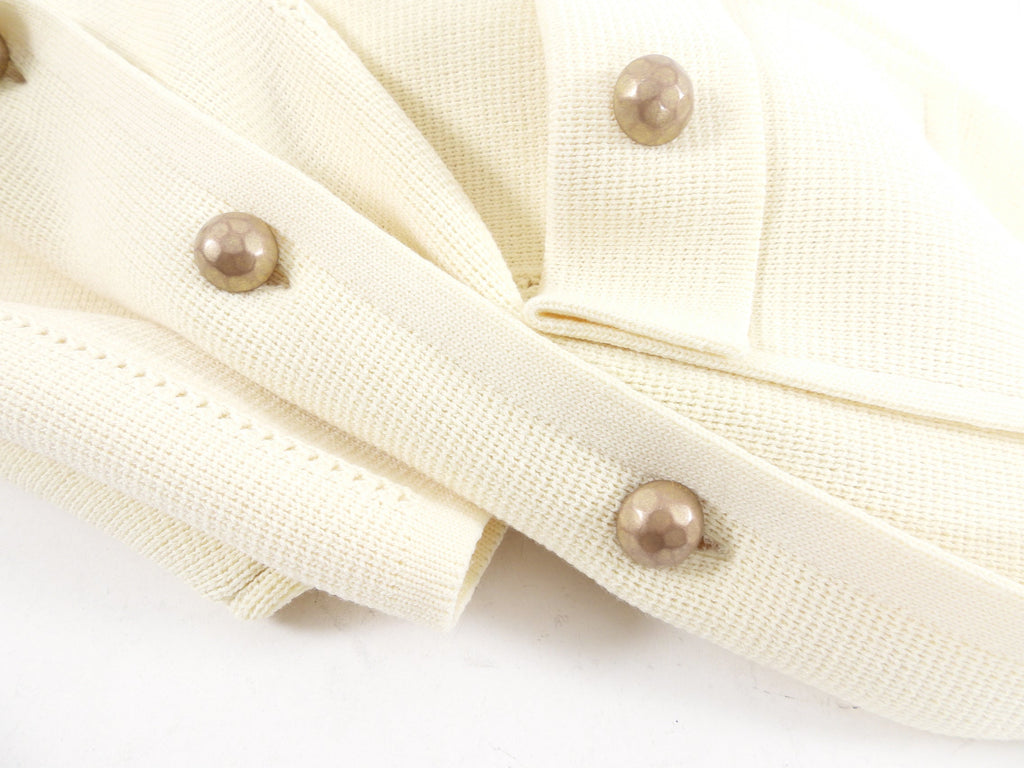 Gucci Ivory Wool Knit Jersey Sweater Jacket - L (8/10)