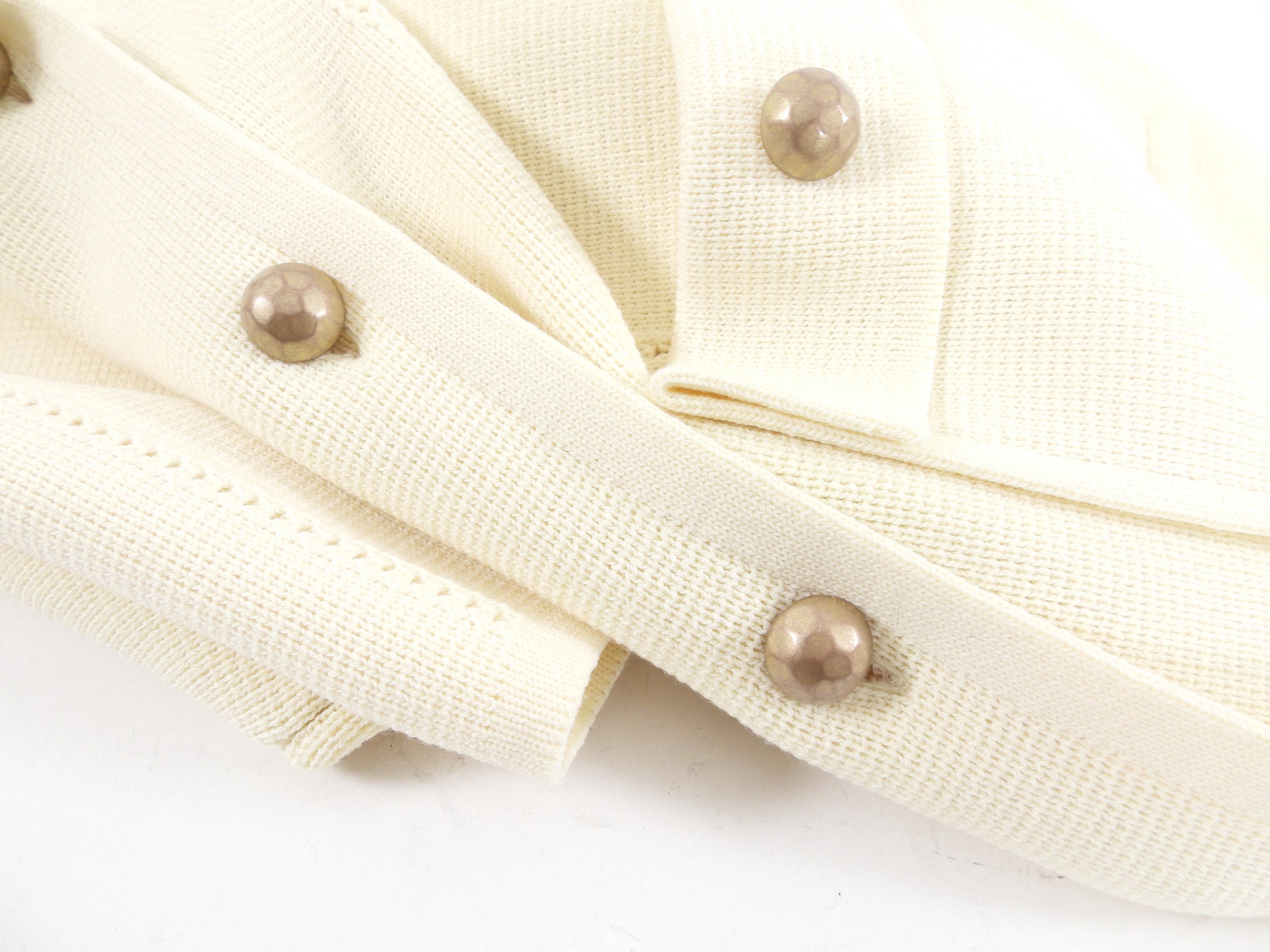 Gucci Ivory Wool Knit Jersey Sweater Jacket - L (8/10)