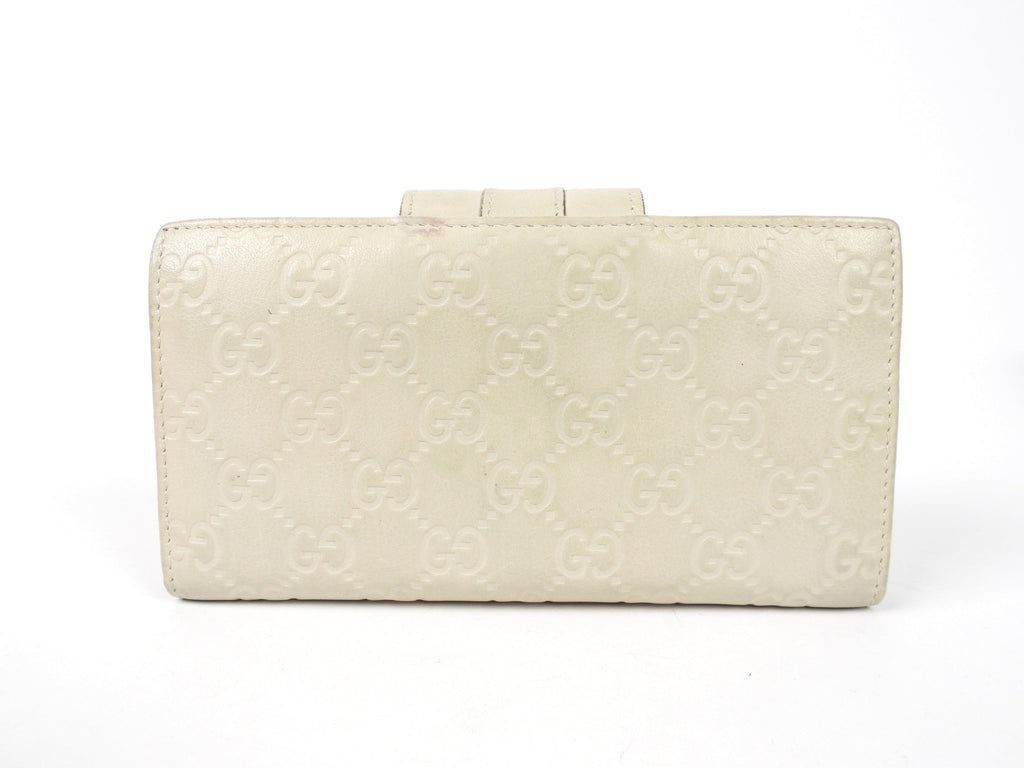 Gucci Ivory Supreme Leather Long Wallet