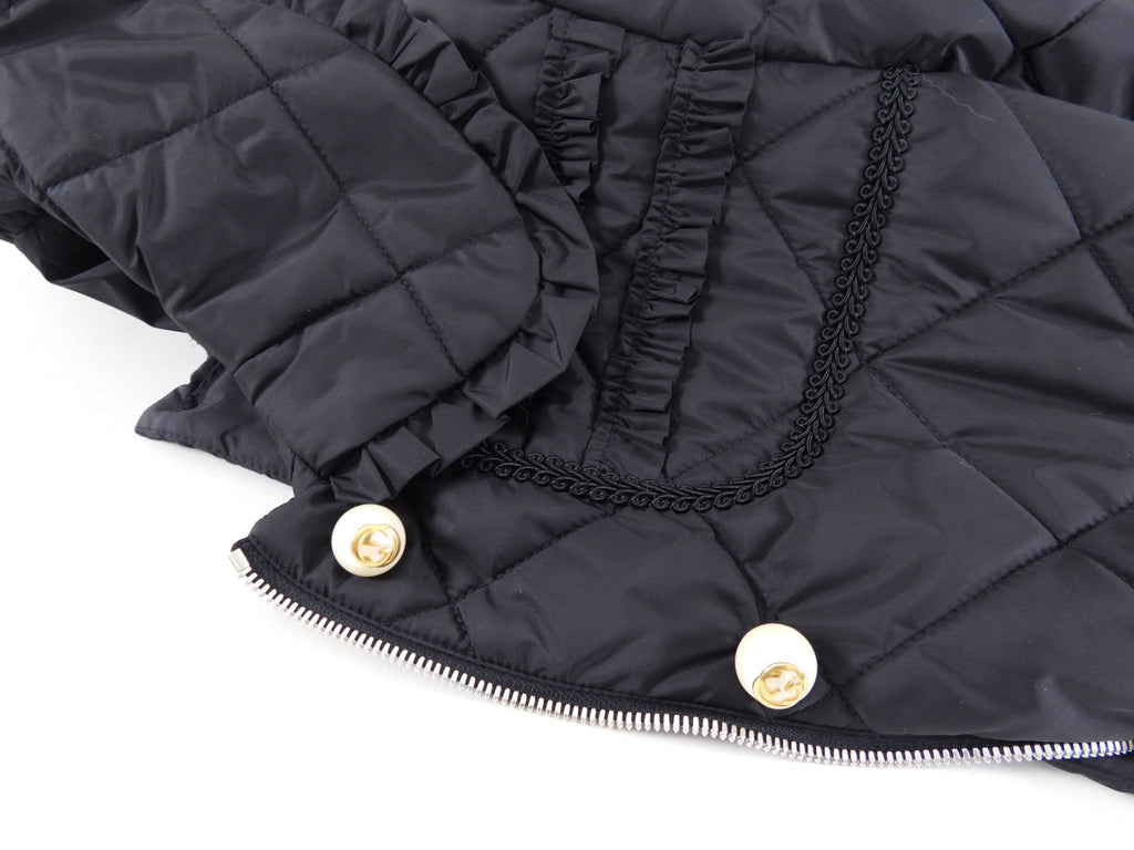 Gucci Black Light Quilted Jacket with Pearl GG Buttons - S