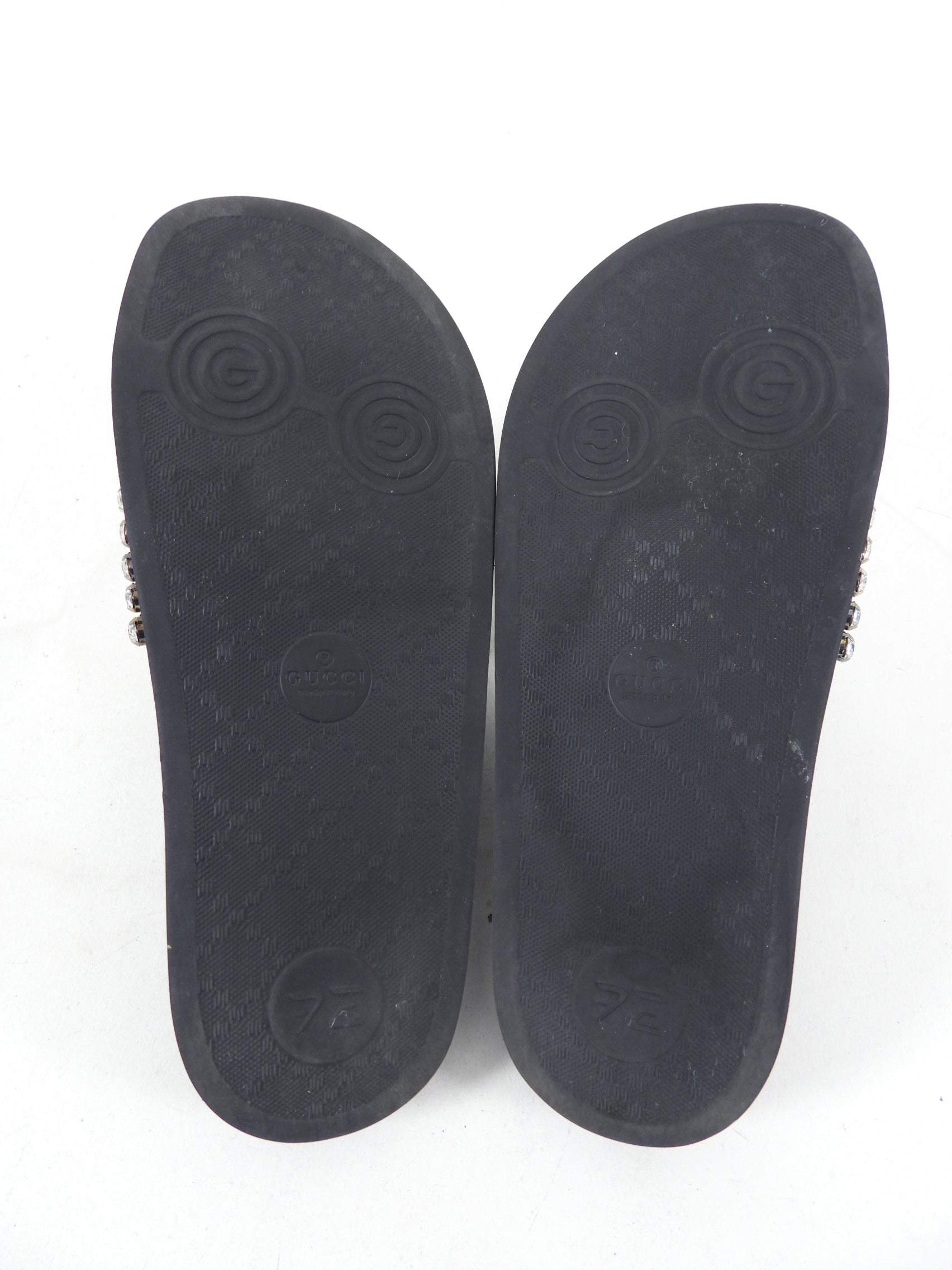Gucci Crystal Strass Rubber Pool Slide - 37