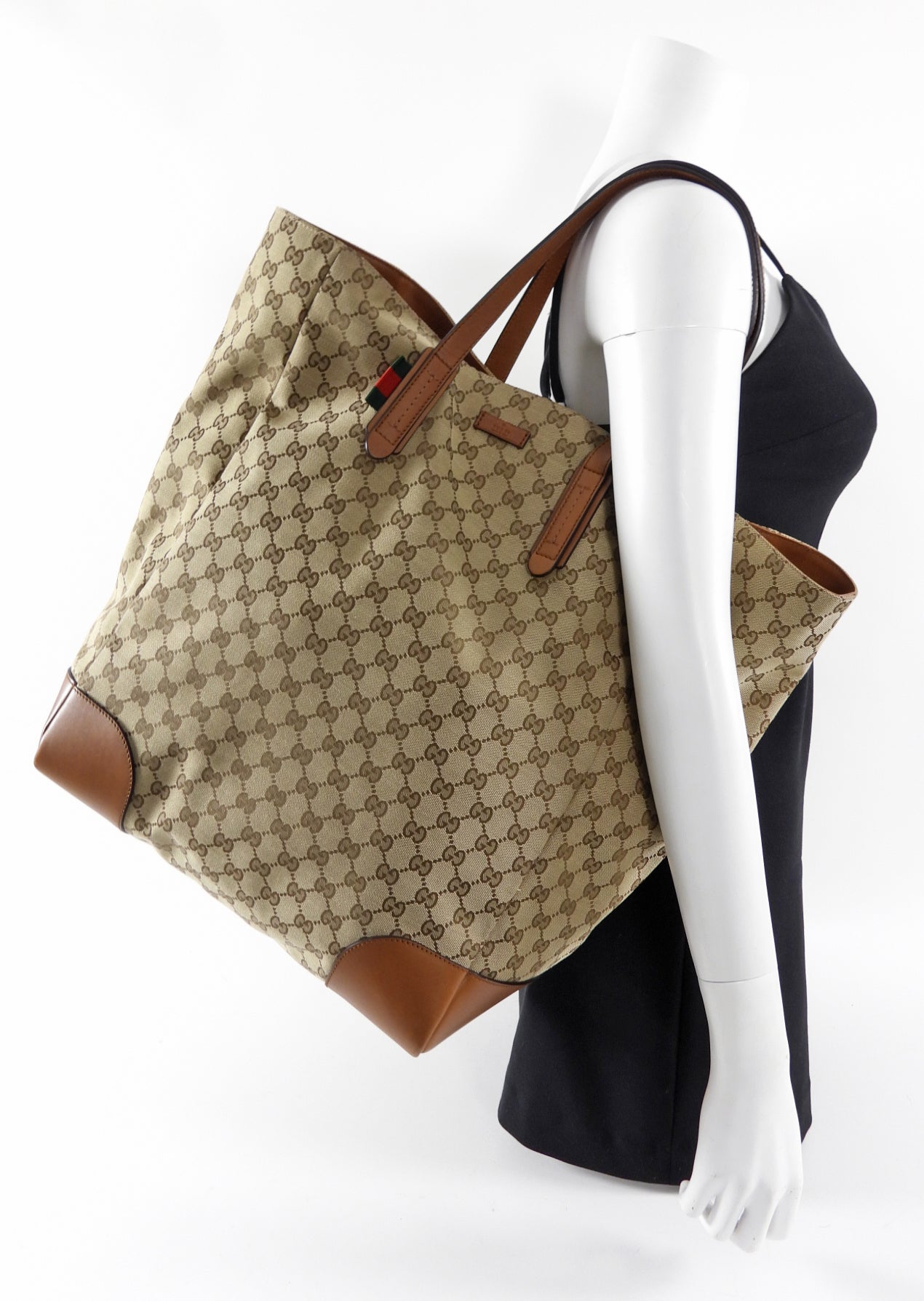 Gucci Monogram Canvas Extra Large Brown Shopper Tote Bag