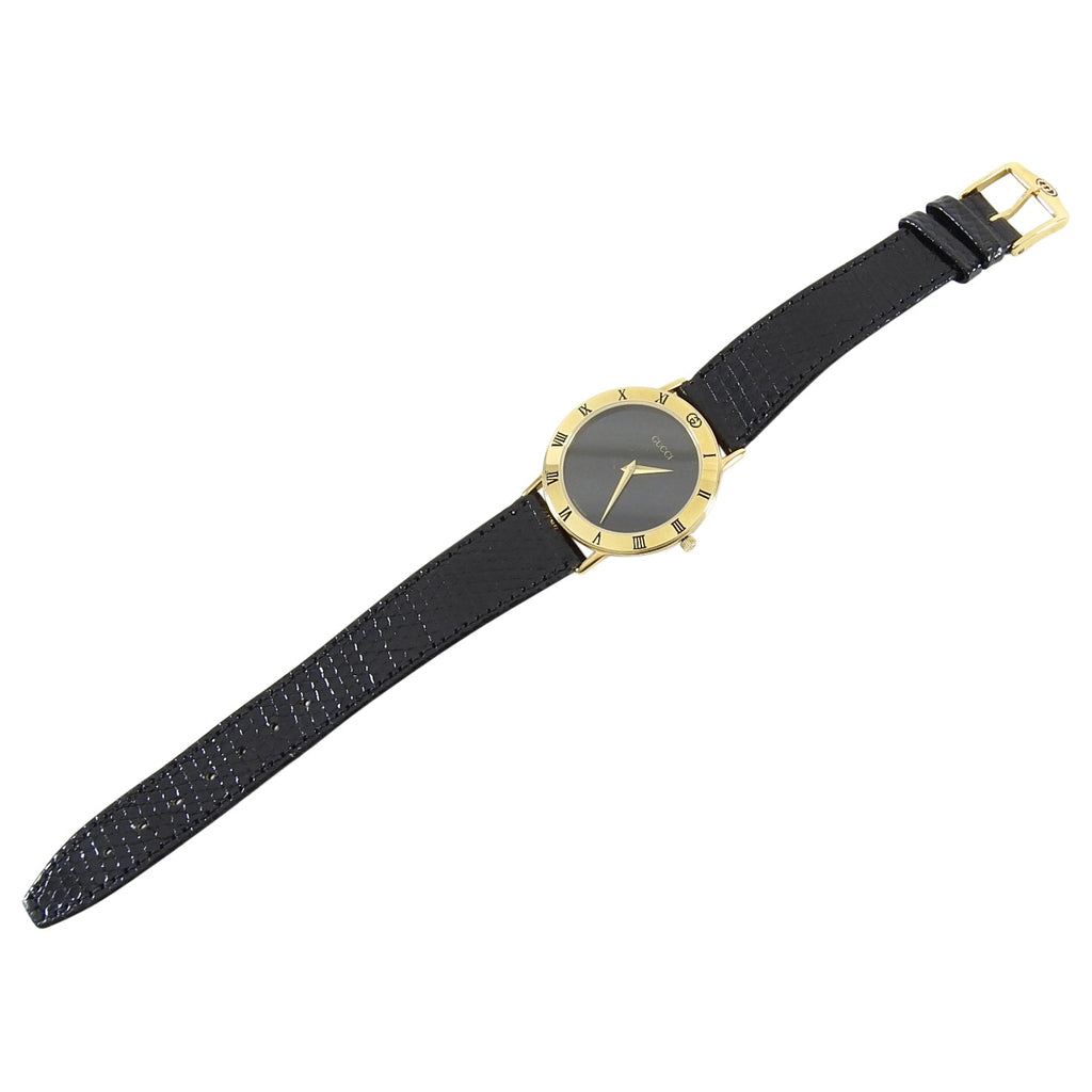 Gucci Vintage Black and Gold 3000.2.M Watch