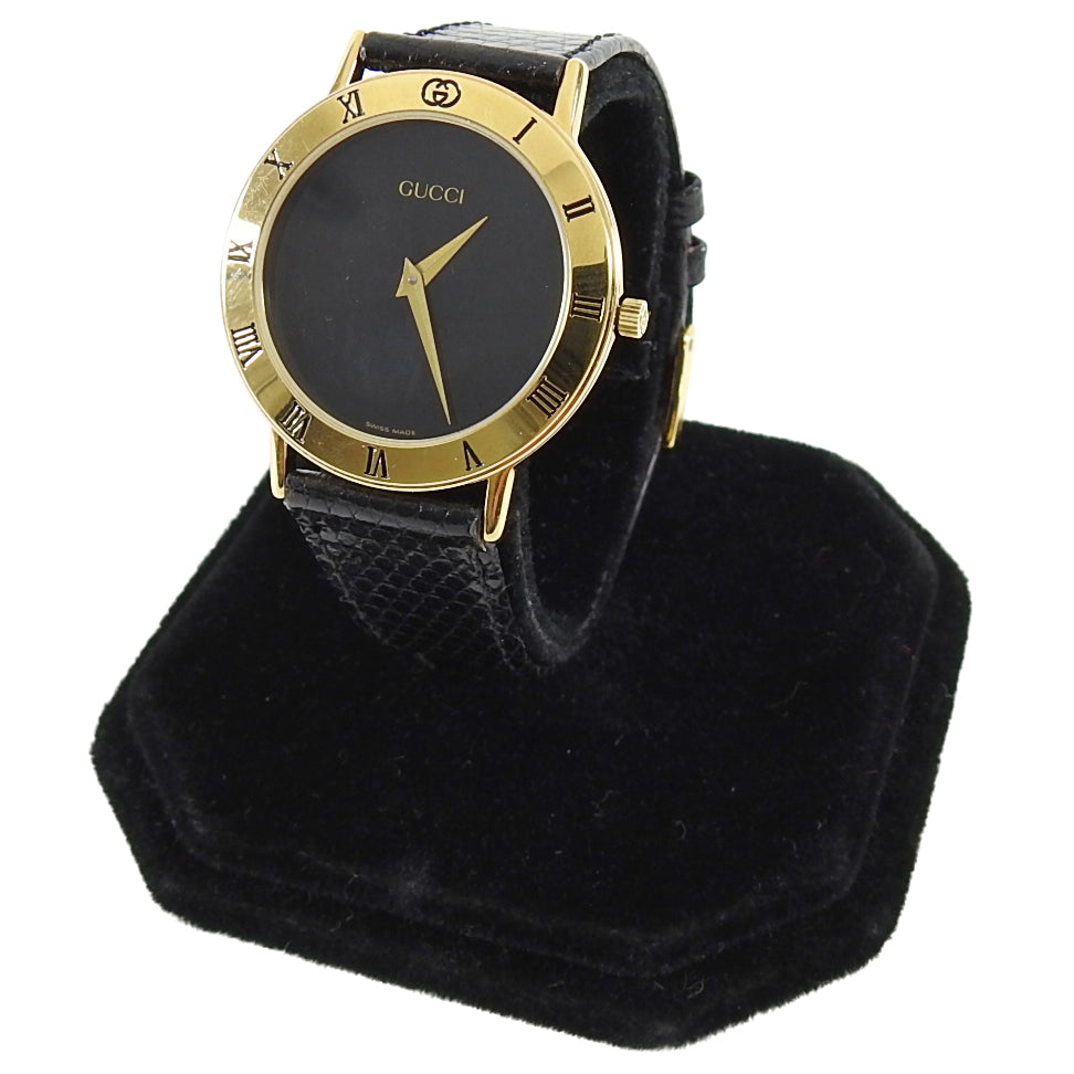 Gucci Vintage Black and Gold 3000.2.M Watch