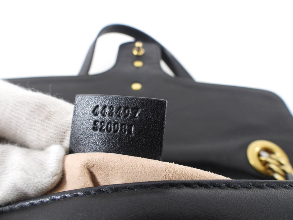 Gucci Marmont Matelasse Black Small Leather Flap Bag