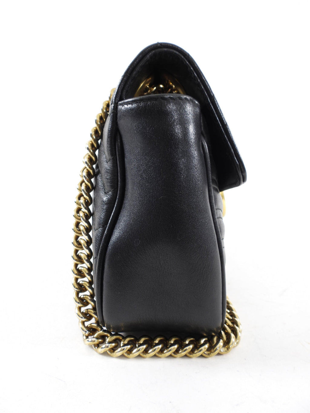 Gucci Marmont Matelasse Black Small Leather Flap Bag