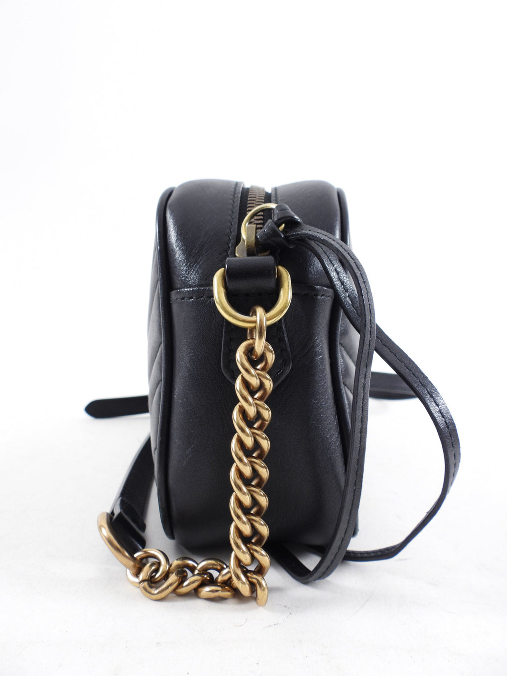 Gucci Marmont Black Matelasse Leather Camera Bag