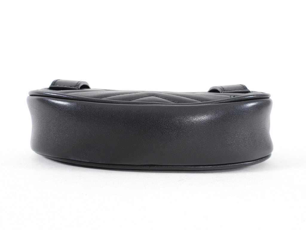 Gucci Black Matelasse Leather Marmont Belt Bag - 85 / 34
