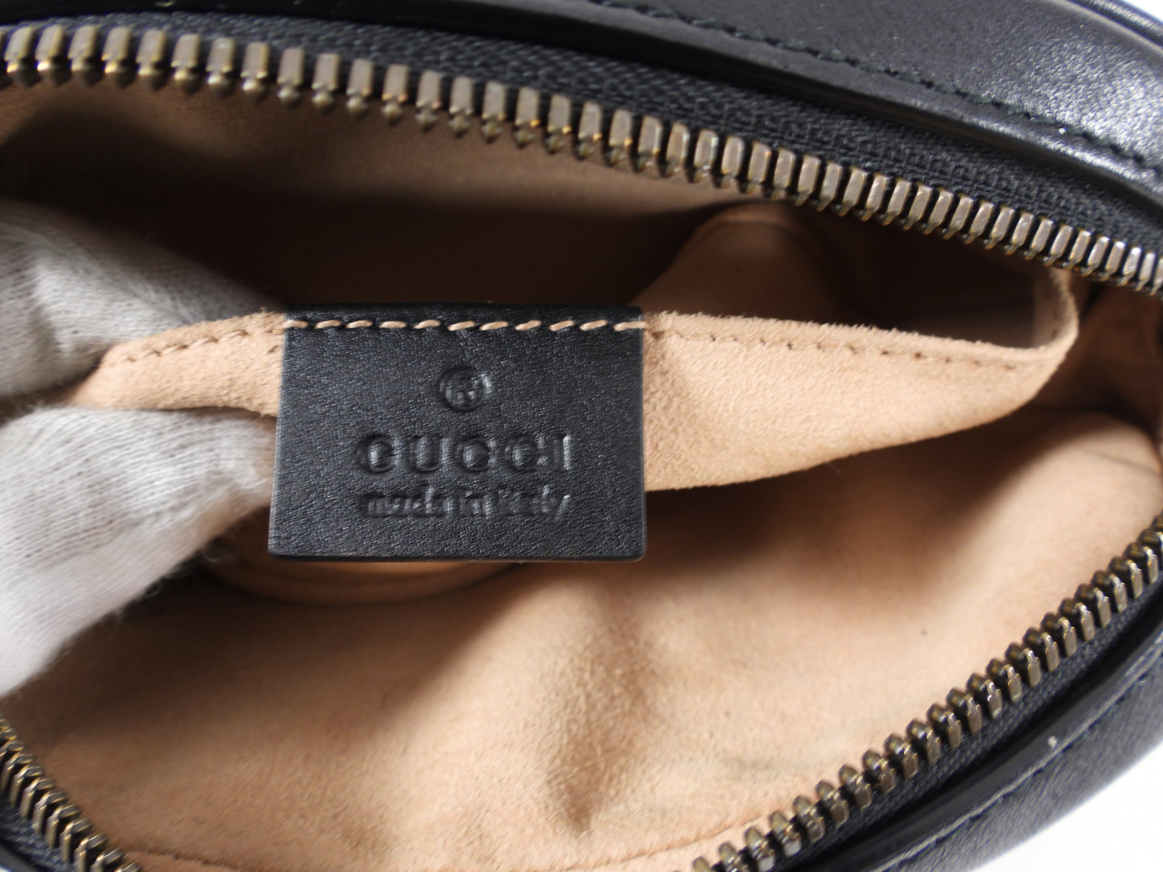Gucci Black Matelasse Leather Marmont Belt Bag - 85 / 34