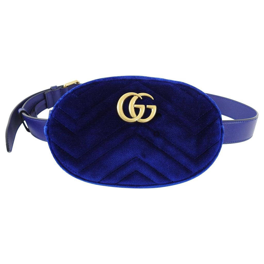 Gucci Velvet Marmont Belt Bag Royal Blue - 85 / 34