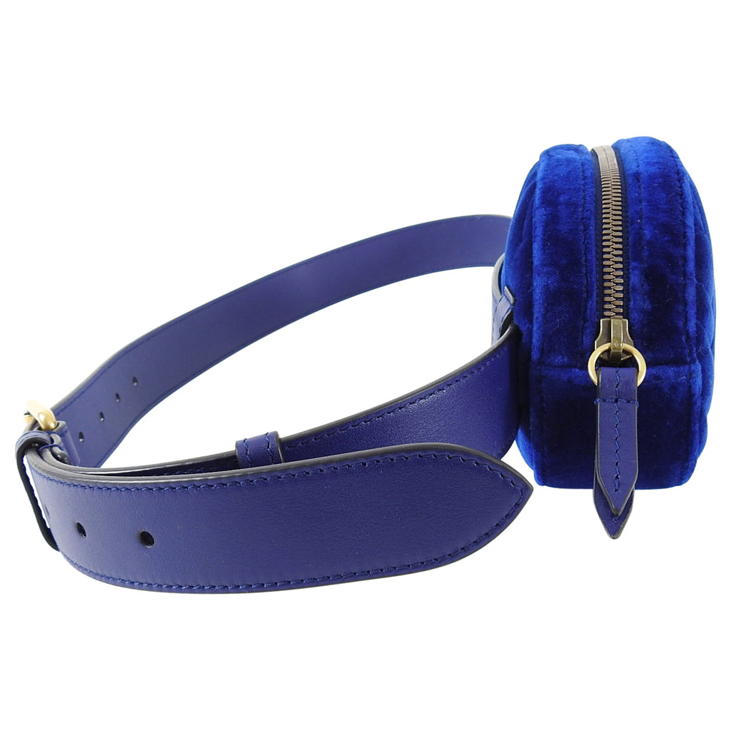 Gucci Velvet Marmont Belt Bag Royal Blue - 85 / 34